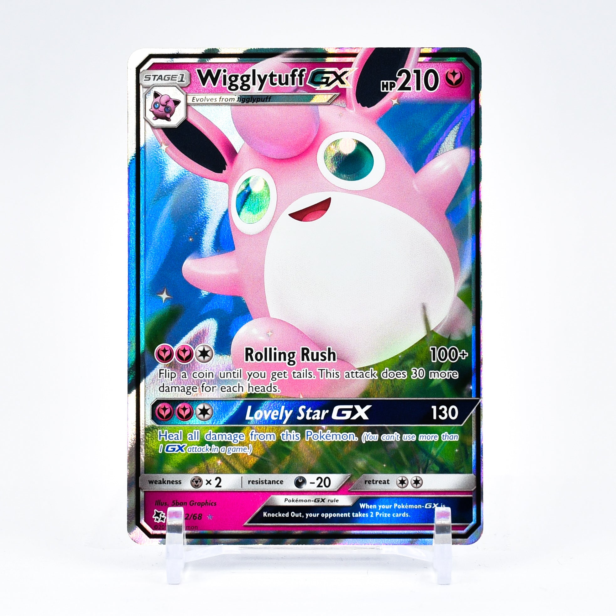 Wigglytuff GX - 42/68 Hidden Fates Ultra Rare Pokemon - NM/MINT