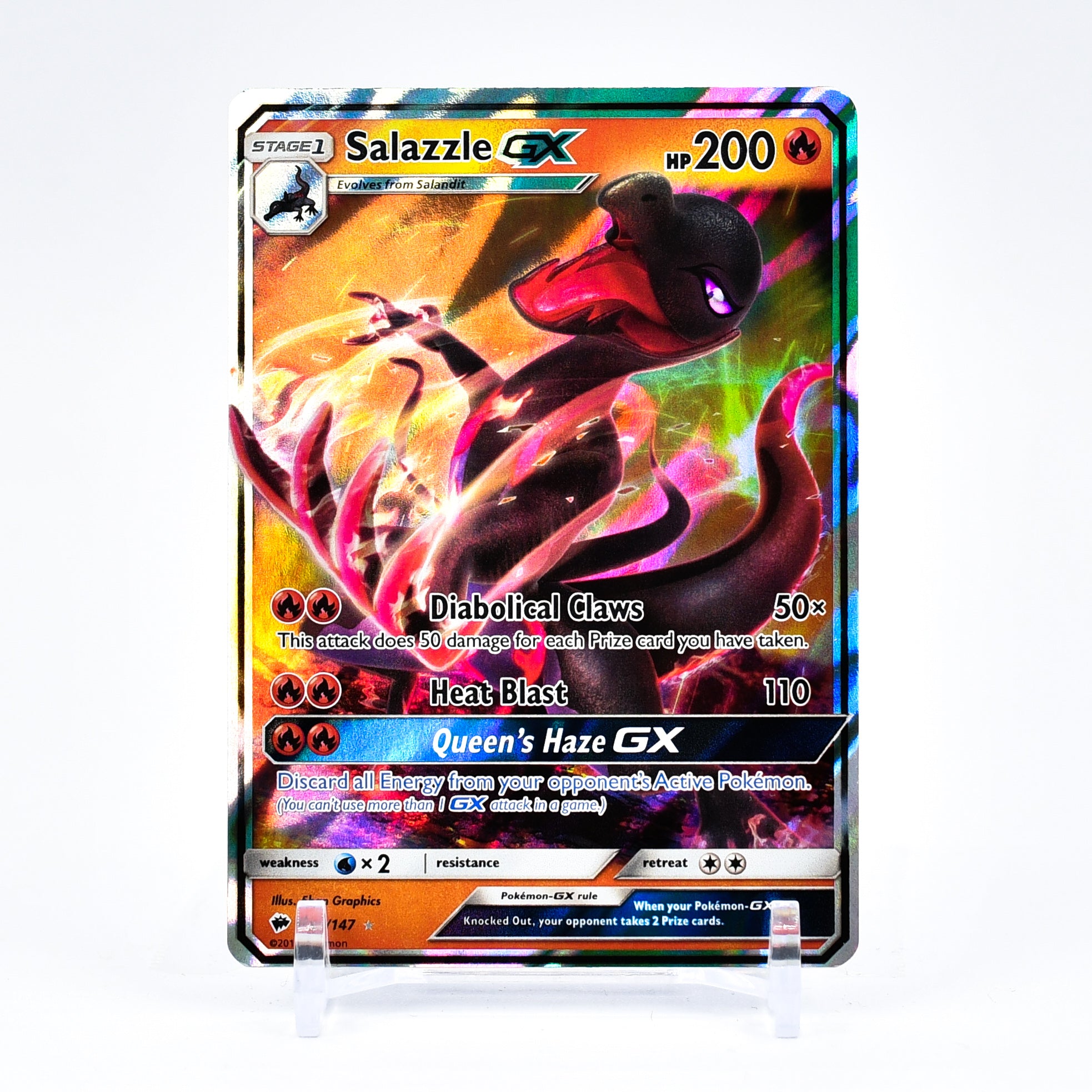 Salazzle GX - 25/147 Burning Shadows Ultra Rare Pokemon - NM/MINT