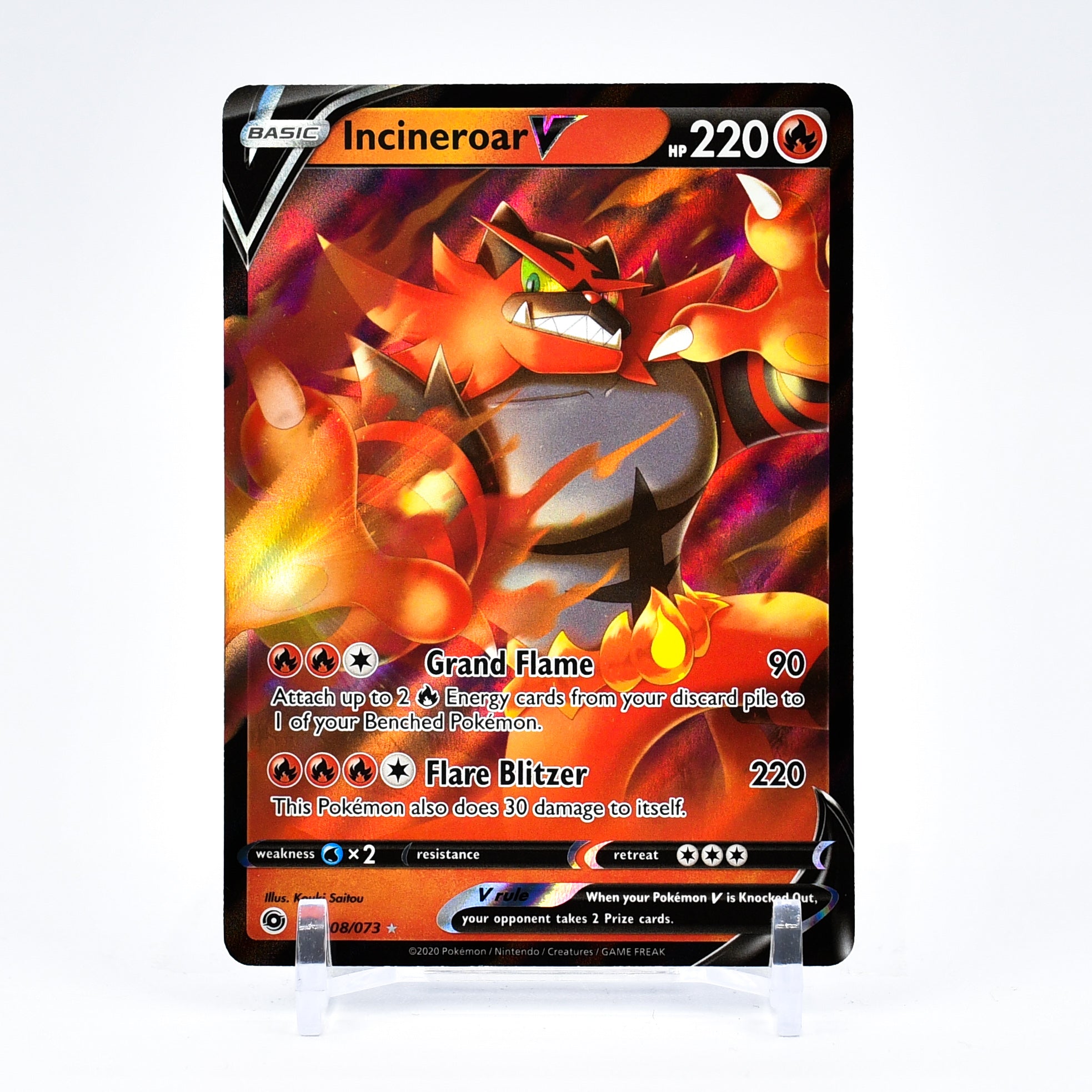 Incineroar V - 008/073 Champion's Path Ultra Rare Pokemon - NM/MINT
