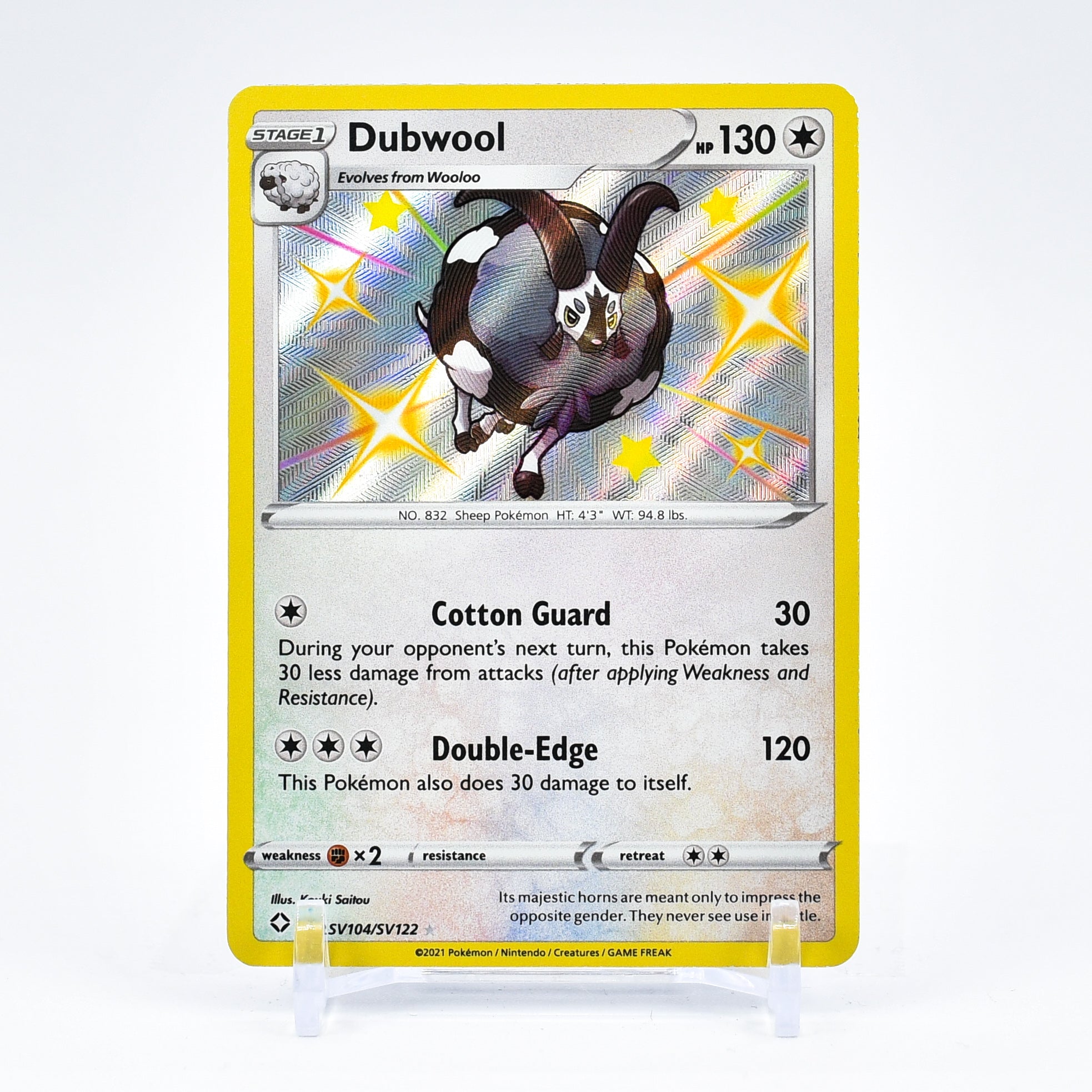 Dubwool - SV104/SV122 Shining Fates SHINY HOLO Rare Pokemon - NM/MINT