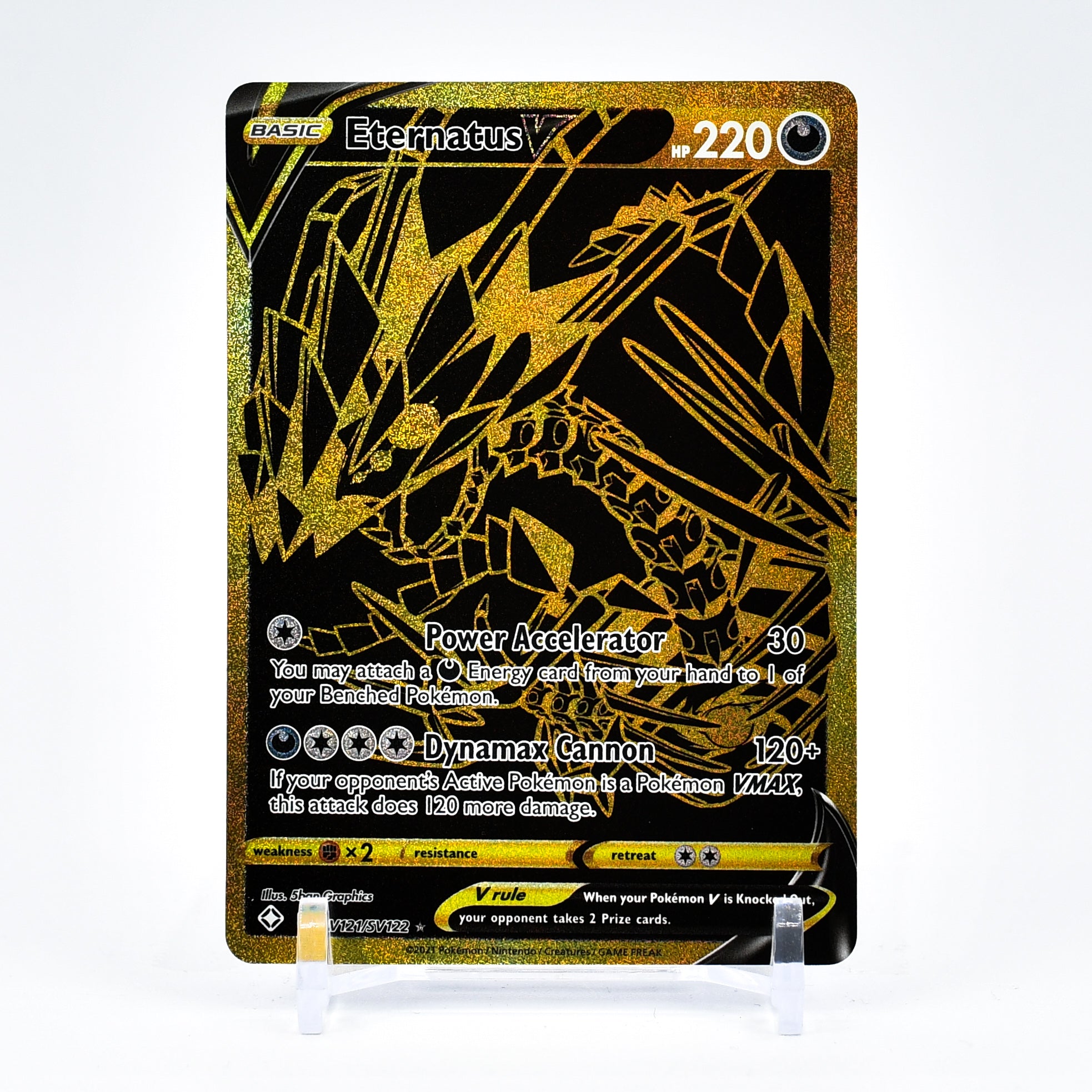 Eternatus V - SV121/SV122 Shining Fates GOLD SHINY Rare Pokemon - NM/MINT