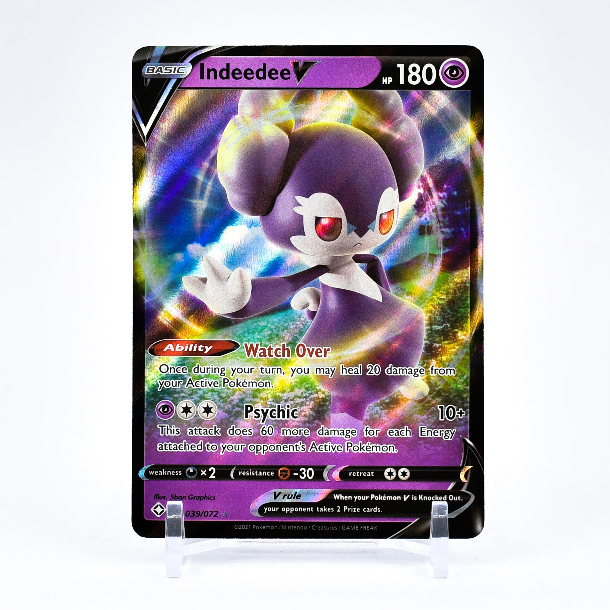 Indeedee V - 039/072 Shining Fates Ultra Rare Pokemon - NM/MINT