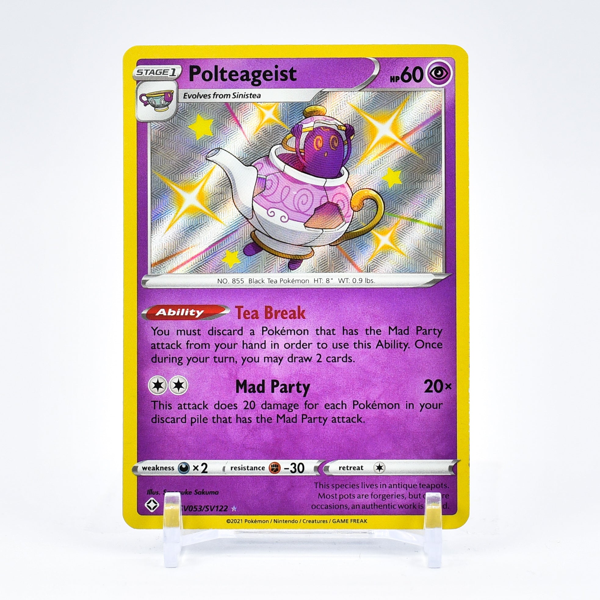 Polteageist - SV053/SV122 Shining Fates SHINY HOLO Rare Pokemon - NM/MINT