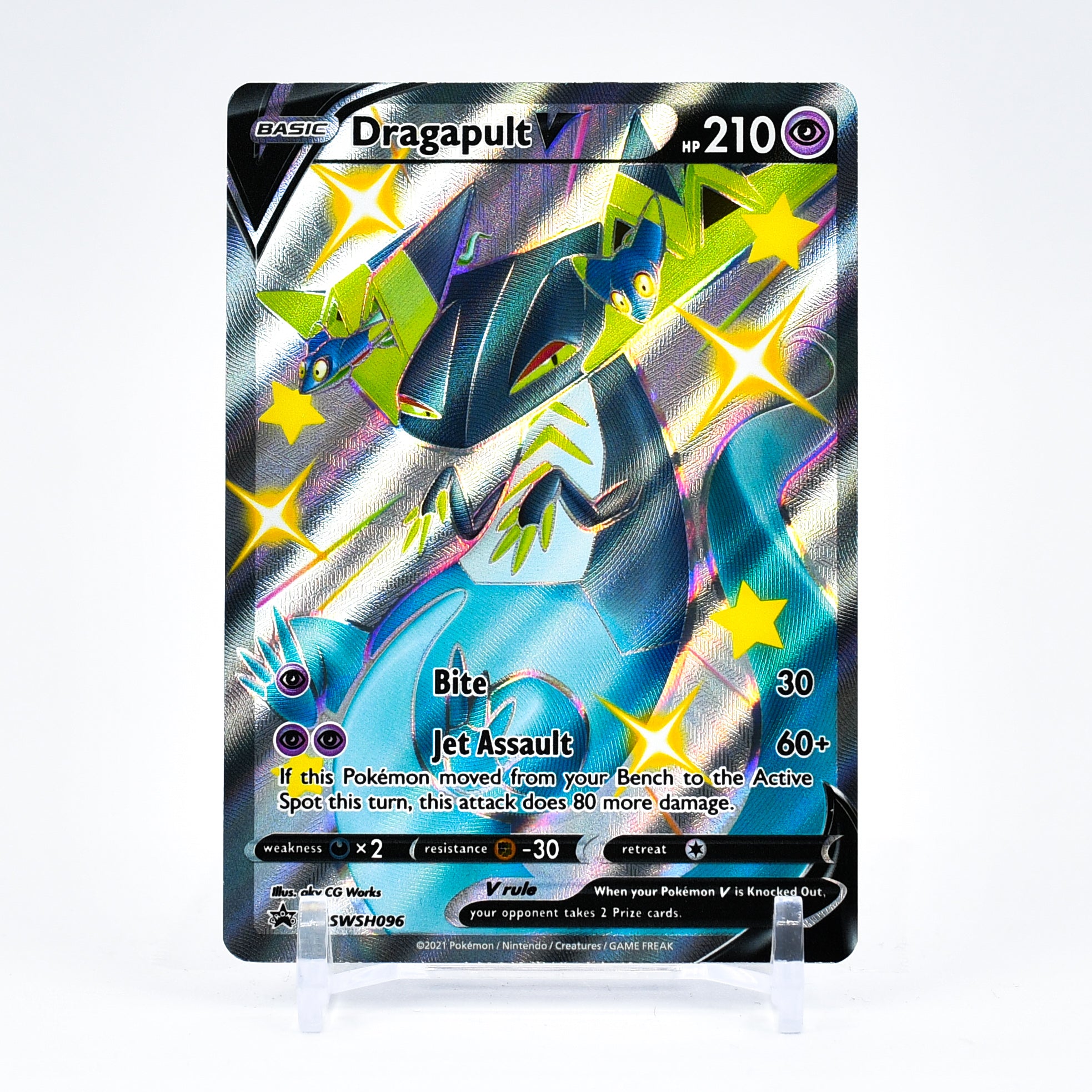 Dragapult V - SWSH096 Black Star Promo FULL ART SHINY Pokemon - NM/MINT