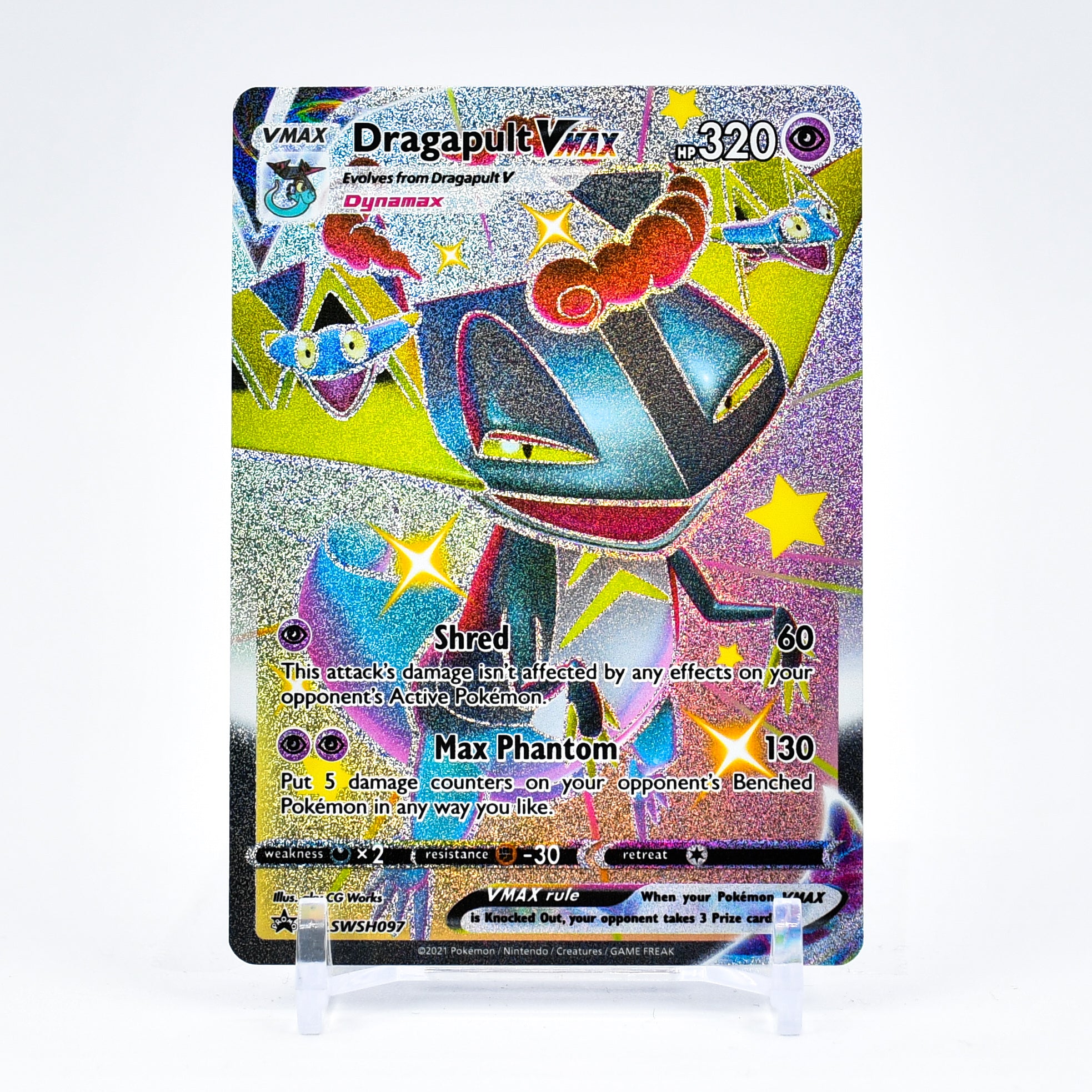 Dragapult Vmax - SWSH097 Black Star Promo FULL ART SHINY Pokemon - NM/MINT