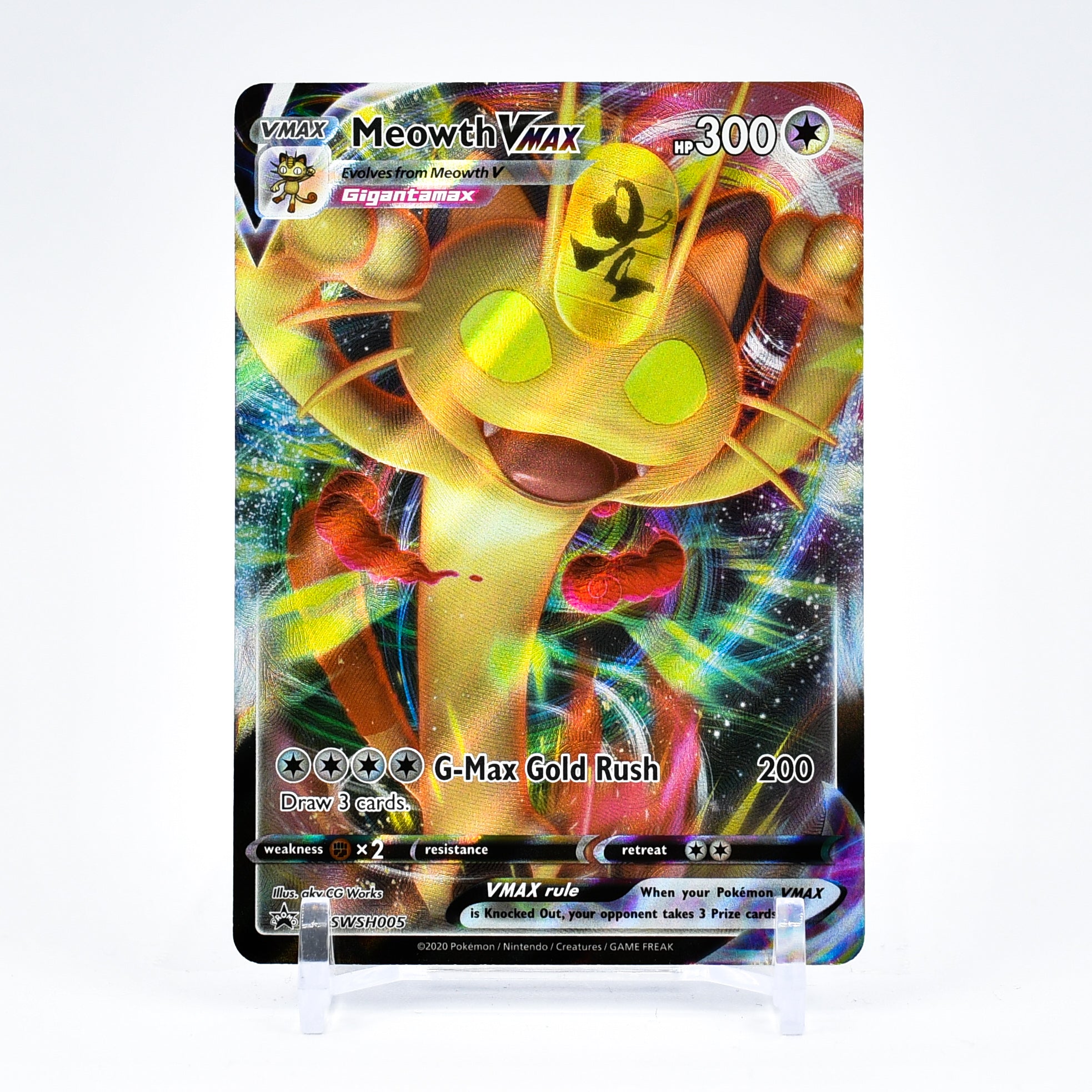 Meowth Vmax - SWSH005 Black Star Promo Pokemon - NM/MINT