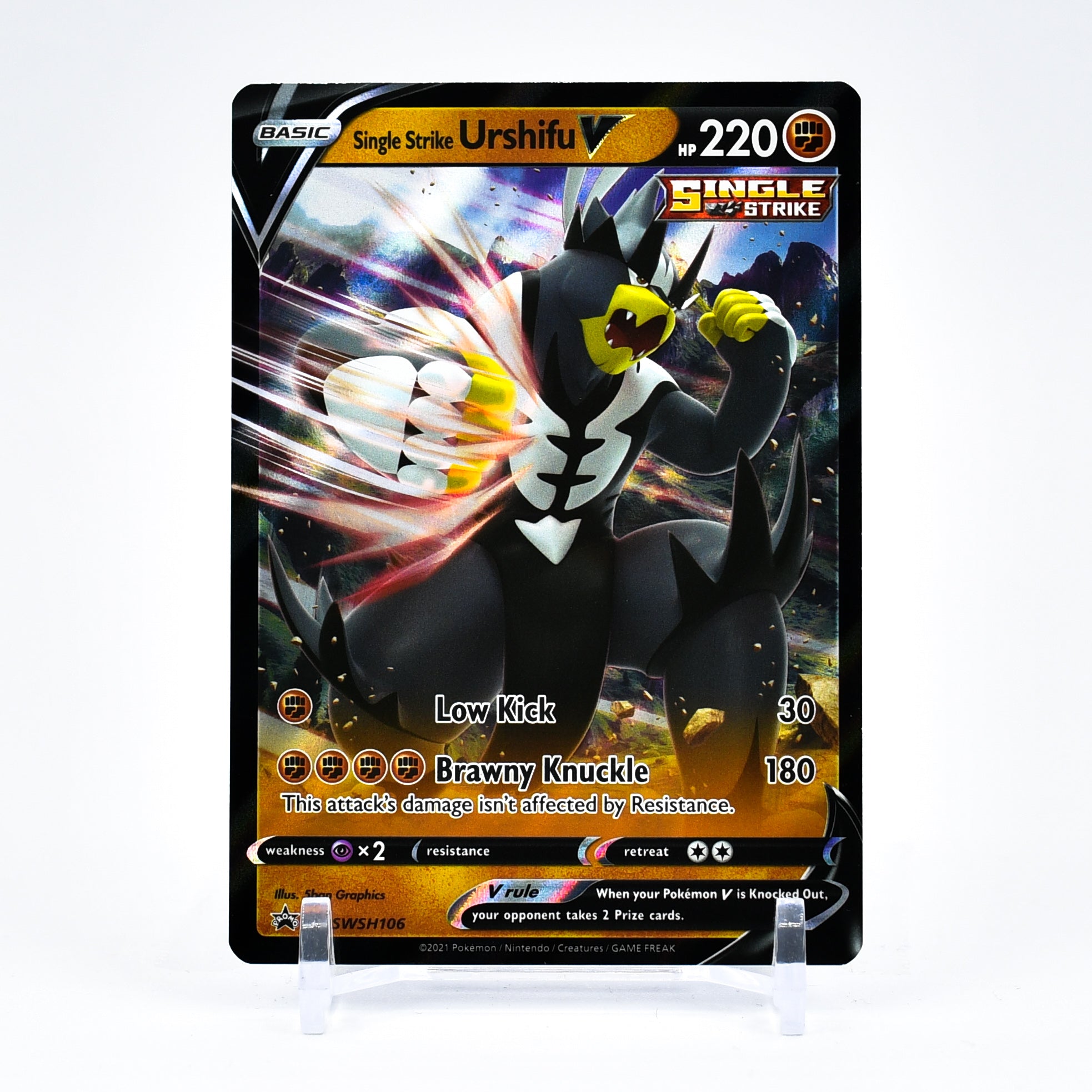 Single Strike Urshifu V - SWSH106 Black Star Promo Pokemon - NM/MINT