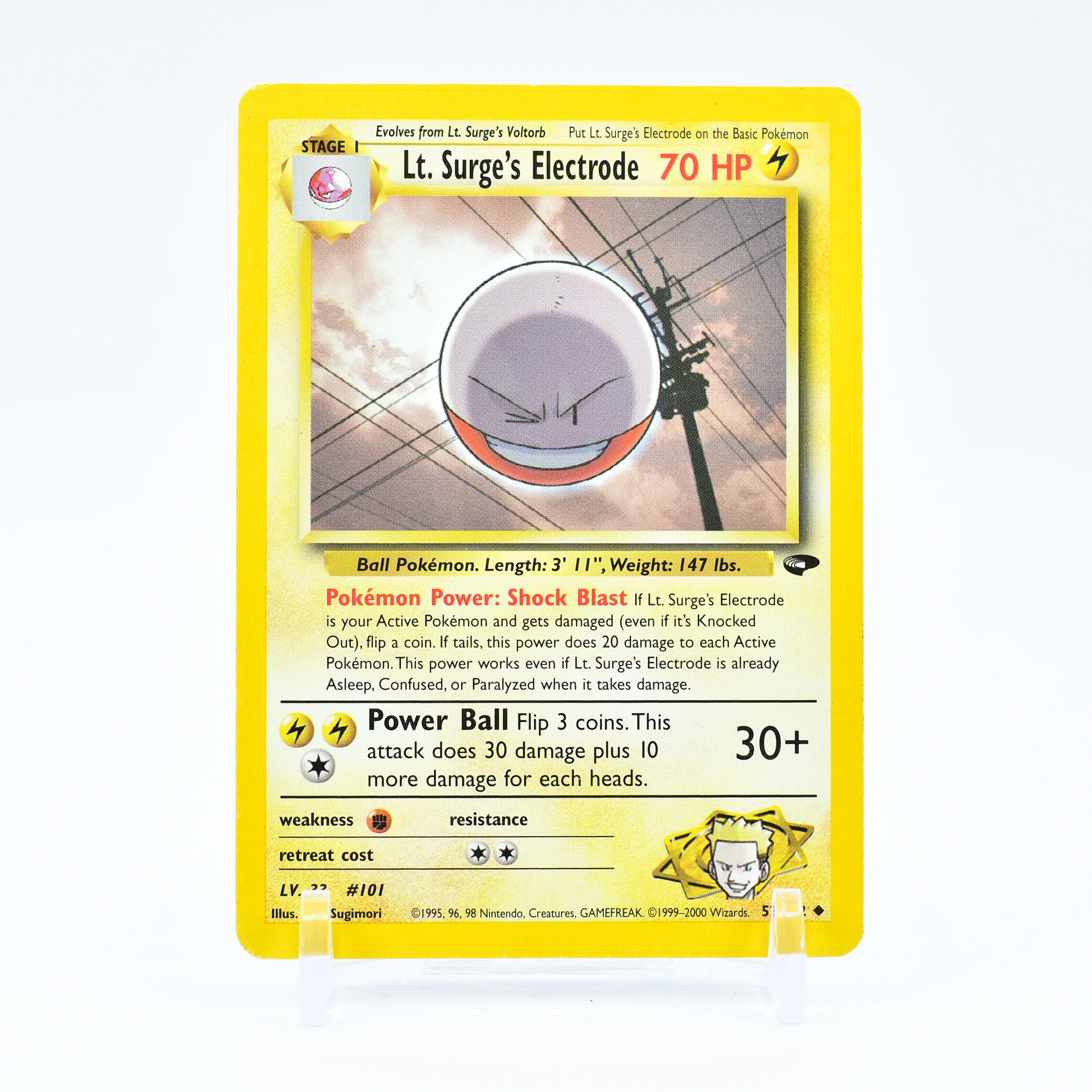 Lt. Surge's Electrode - 52/132 Gym Challenge Unlimited Uncommon Pokemon - NM