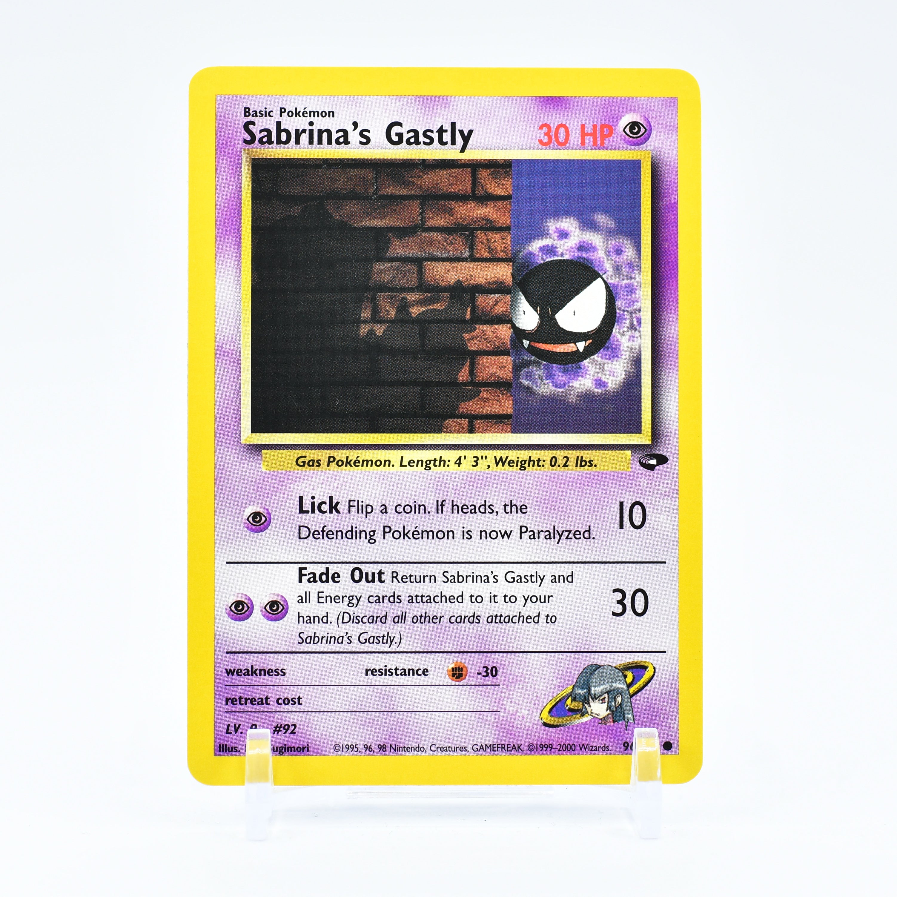 Sabrina's Gastly - 96/132 Gym Challenge Unlimited Common Pokemon - NM