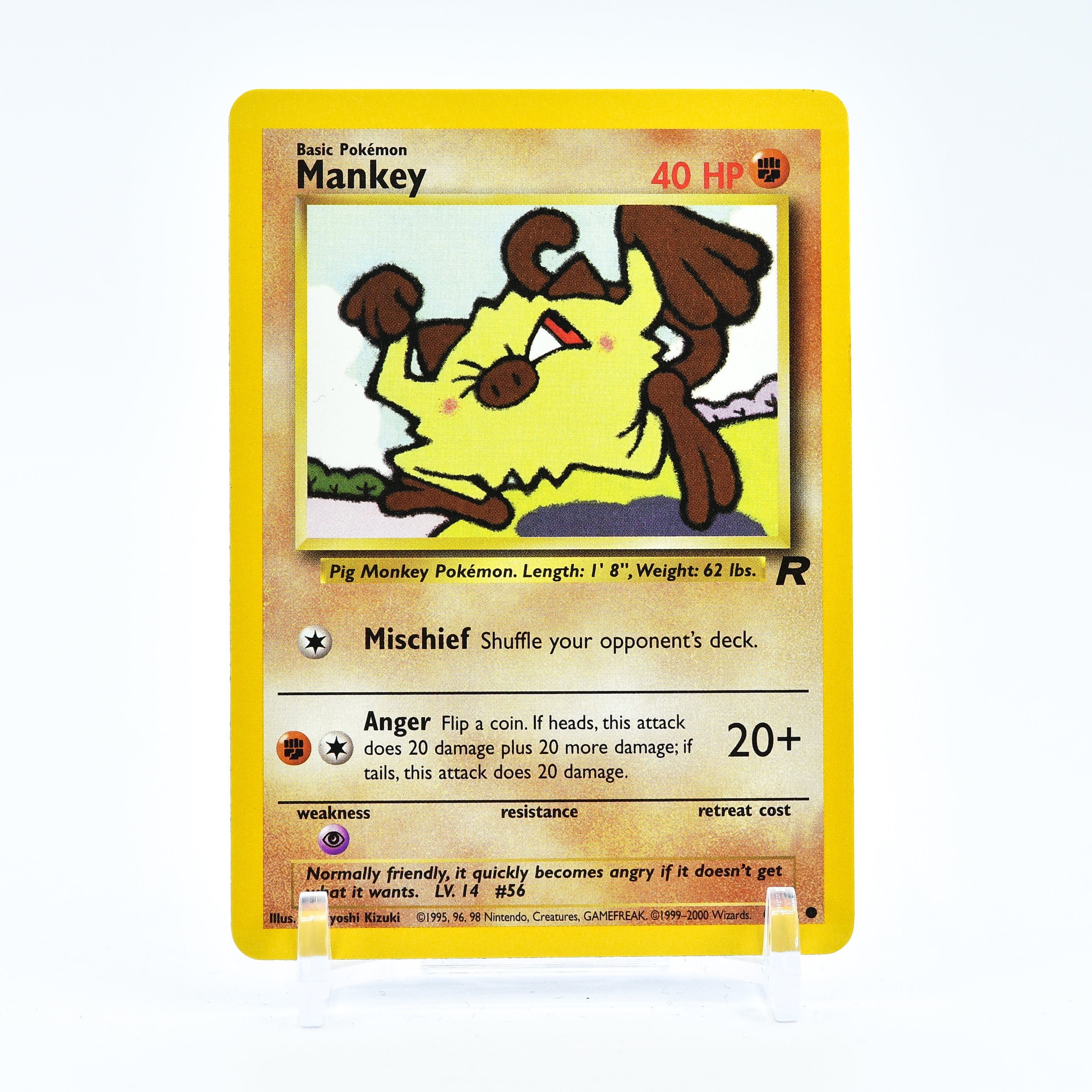 Mankey - 61/82 Team Rocket Unlimited Common Pokemon - NM