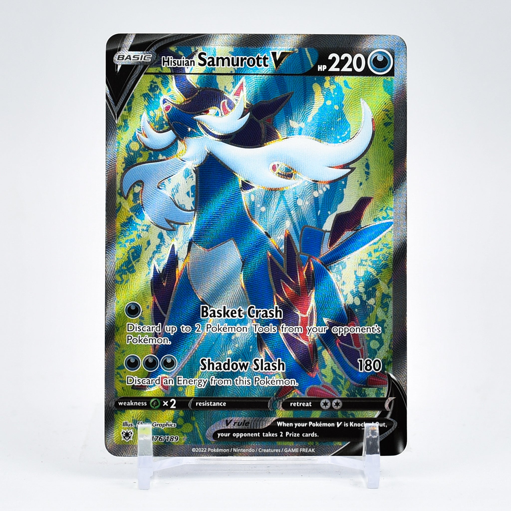 Hisuian Samurott V - 176/189 Astral Radiance FULL ART Pokemon - NM/MINT