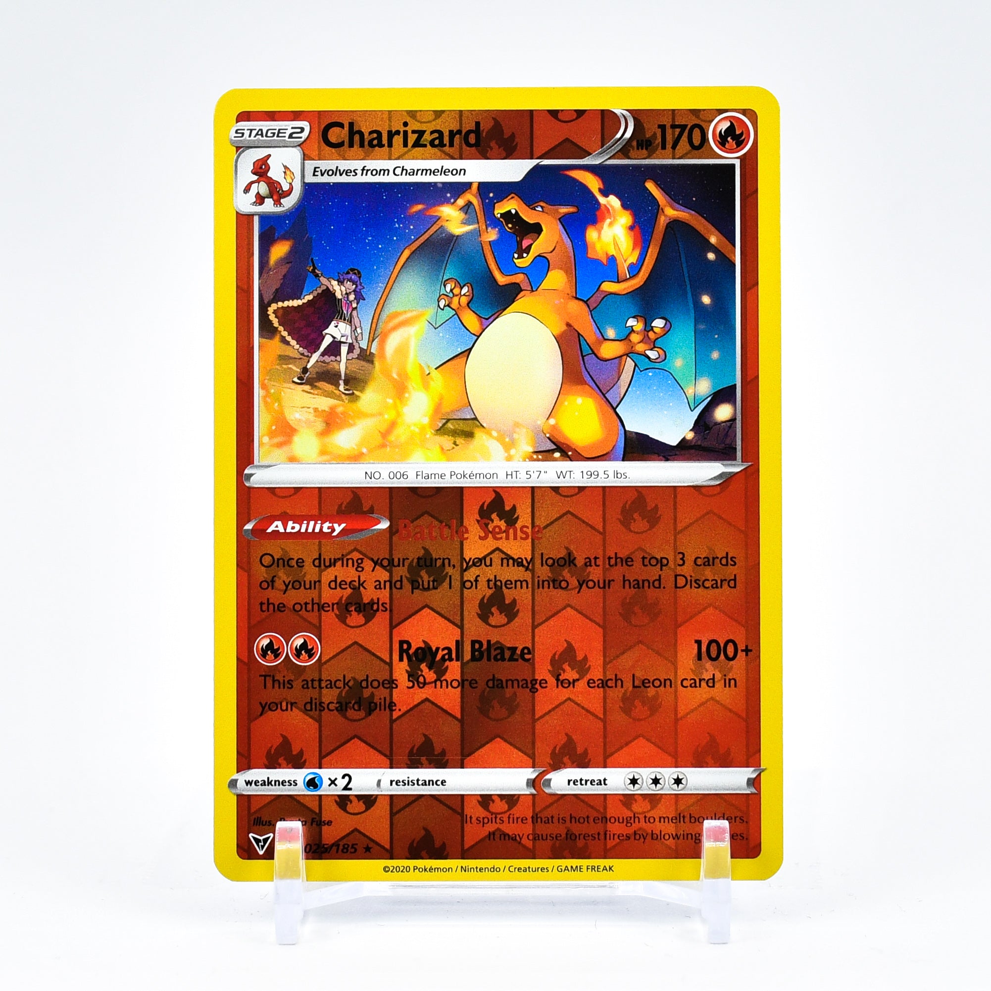 Charizard - 025/185 Vivid Voltage Reverse Holo Rare Pokemon - NM/MINT