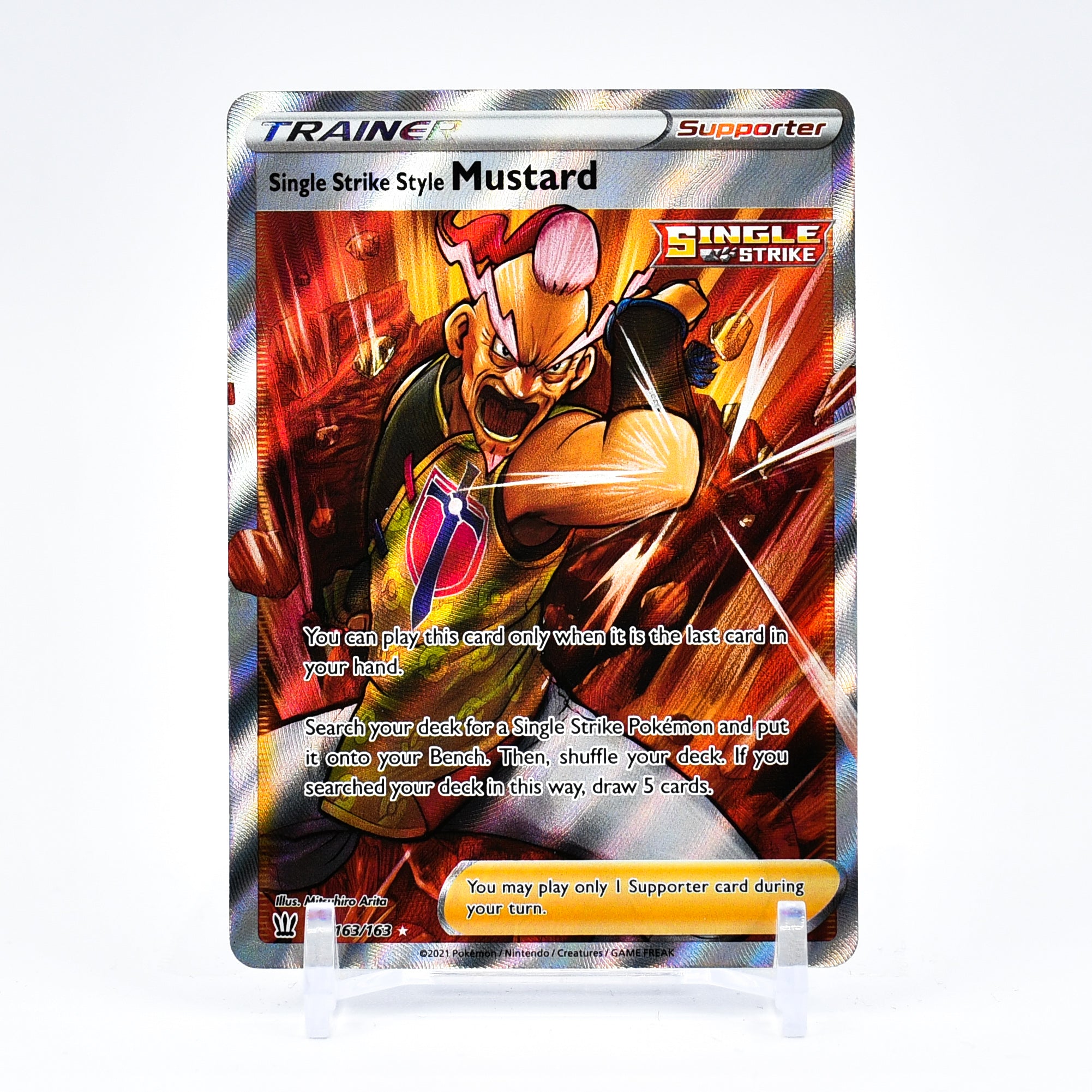 Single Strike Style Mustard - 163/163 Battle Styles FULL ART Trainer - NM/MINT