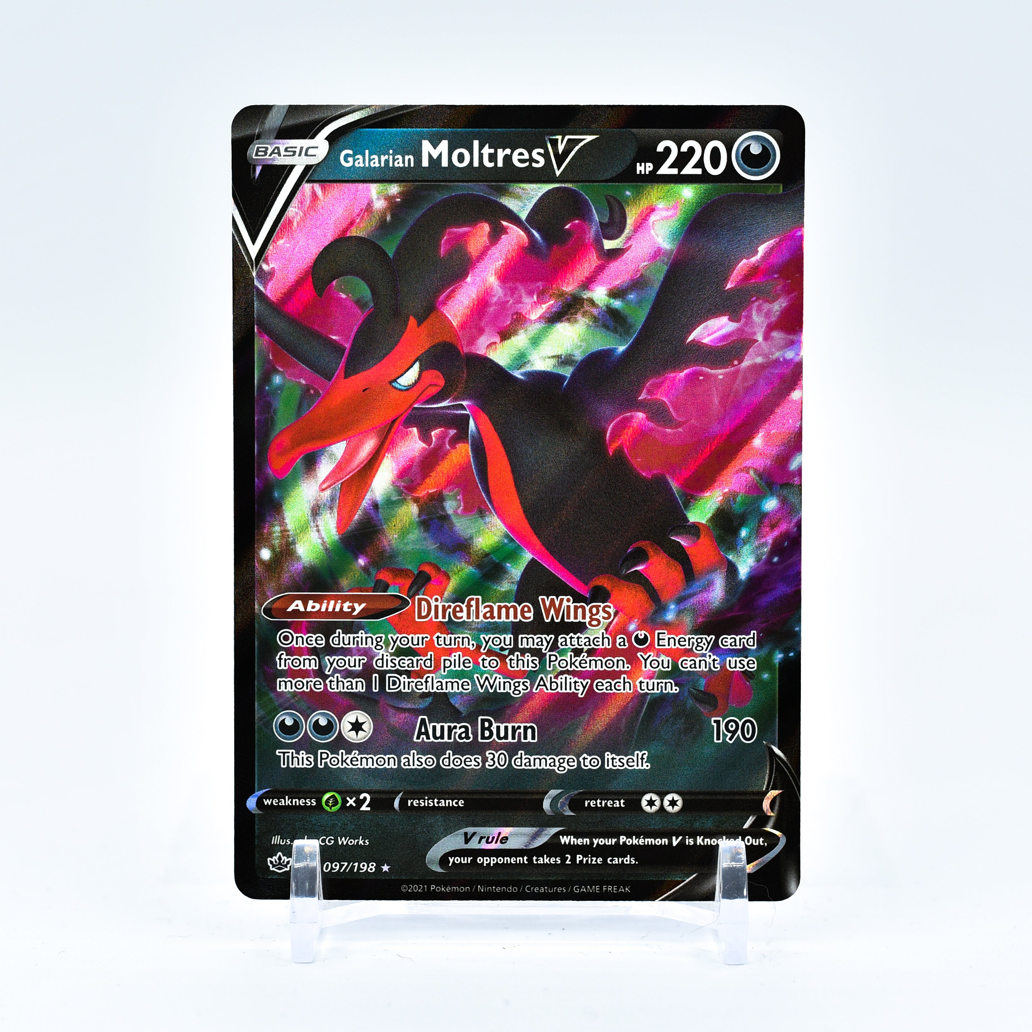 Galarian Moltres V - 097/198 Chilling Reign Ultra Rare Pokemon - NM/MINT