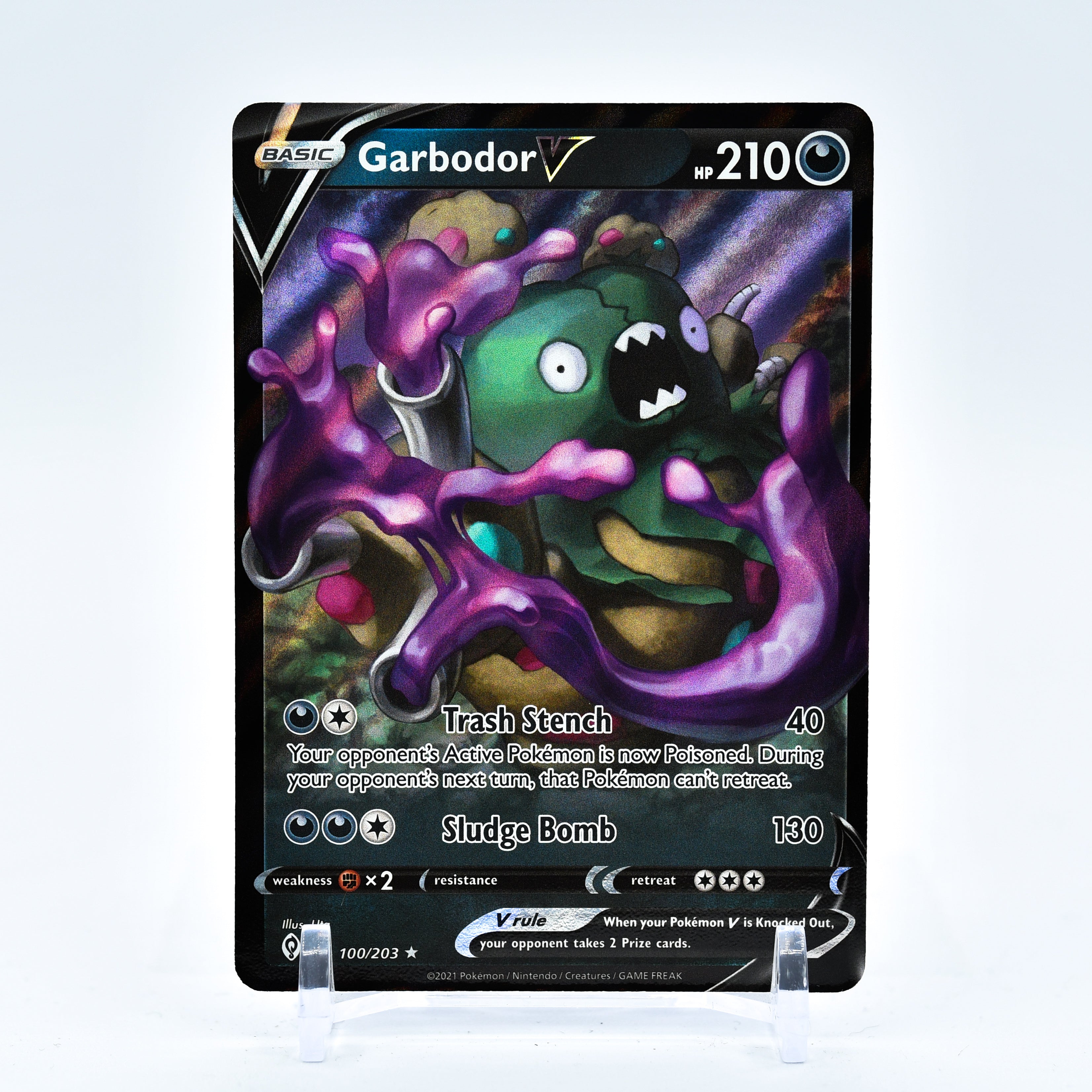 Garbodor V - 100/203 Evolving Skies Ultra Rare Pokemon - NM/MINT