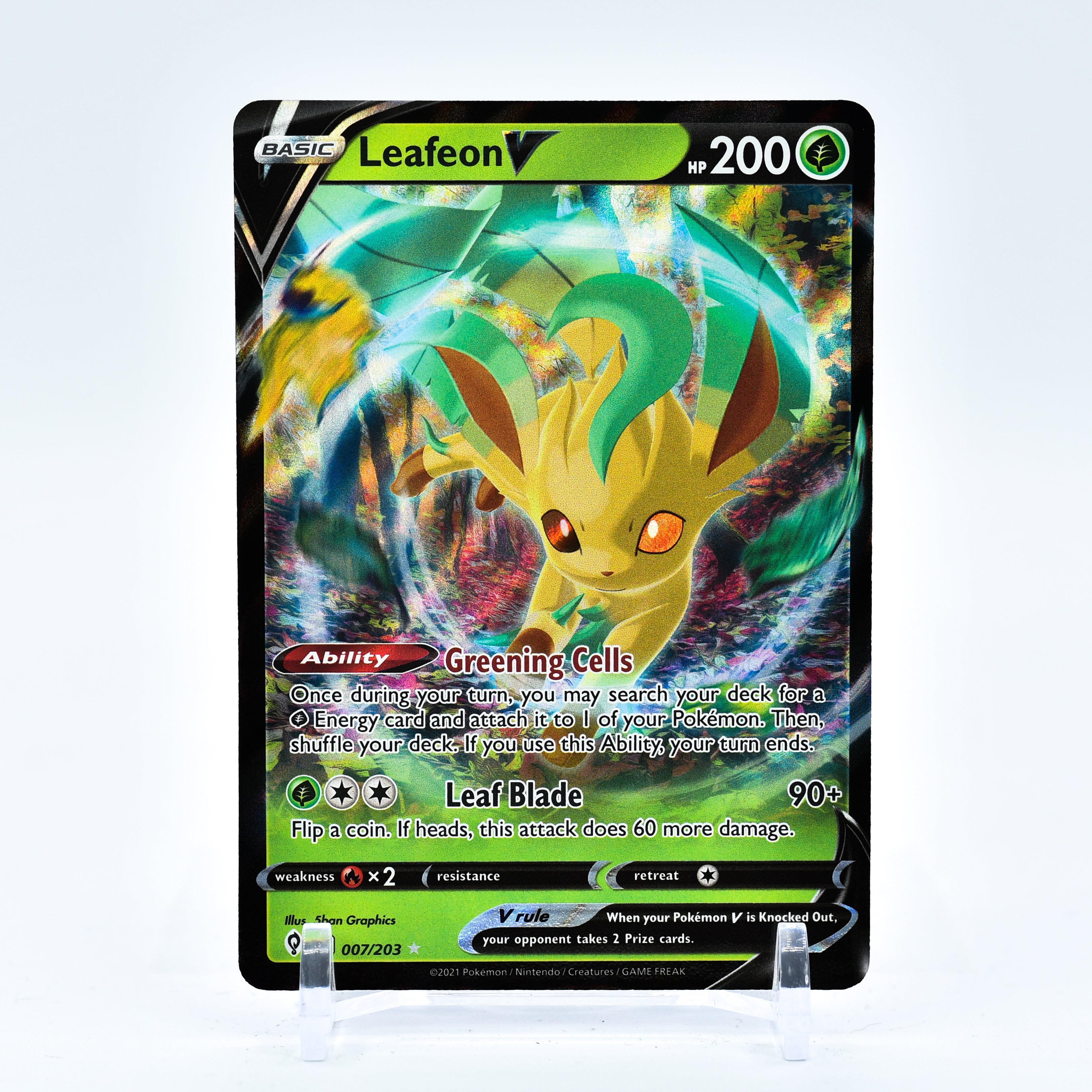 Leafeon V - 007/203 Evolving Skies Ultra Rare Pokemon - NM/MINT