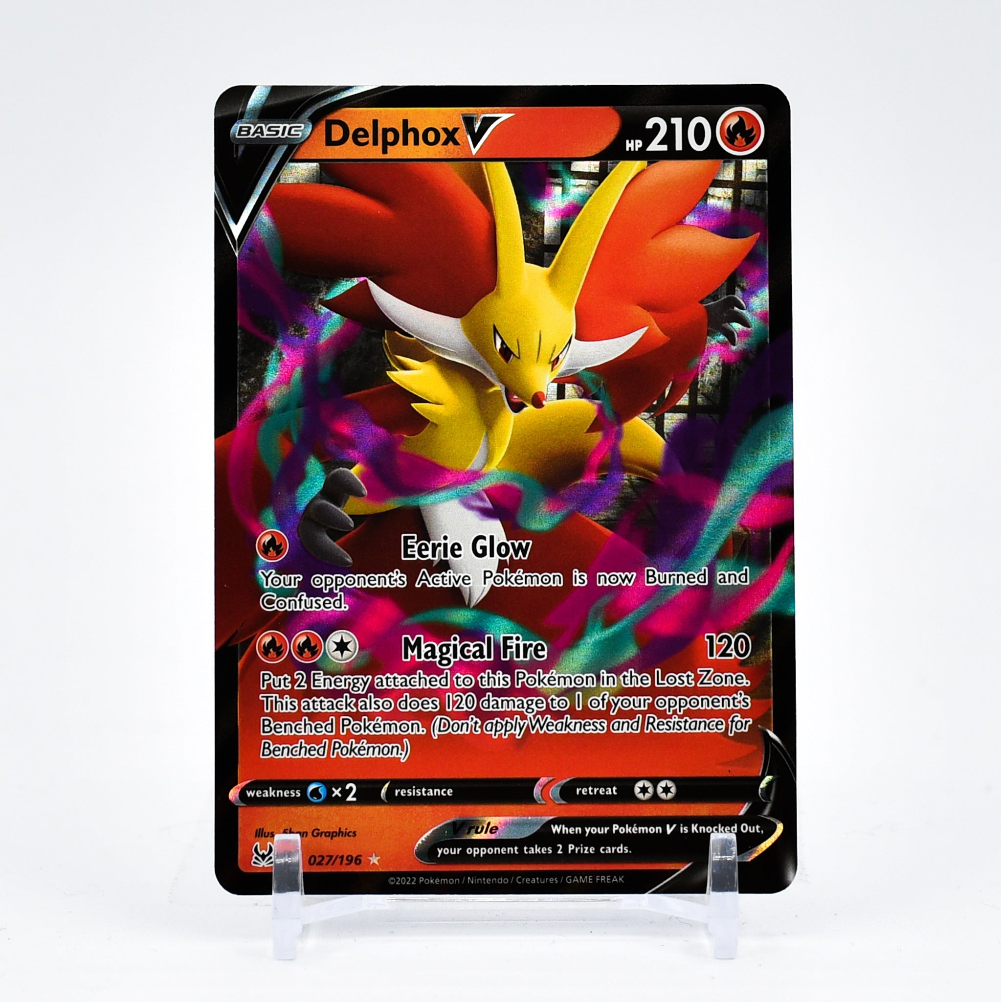Delphox V - 027/196 Lost Origin Ultra Rare Pokemon - NM/MINT