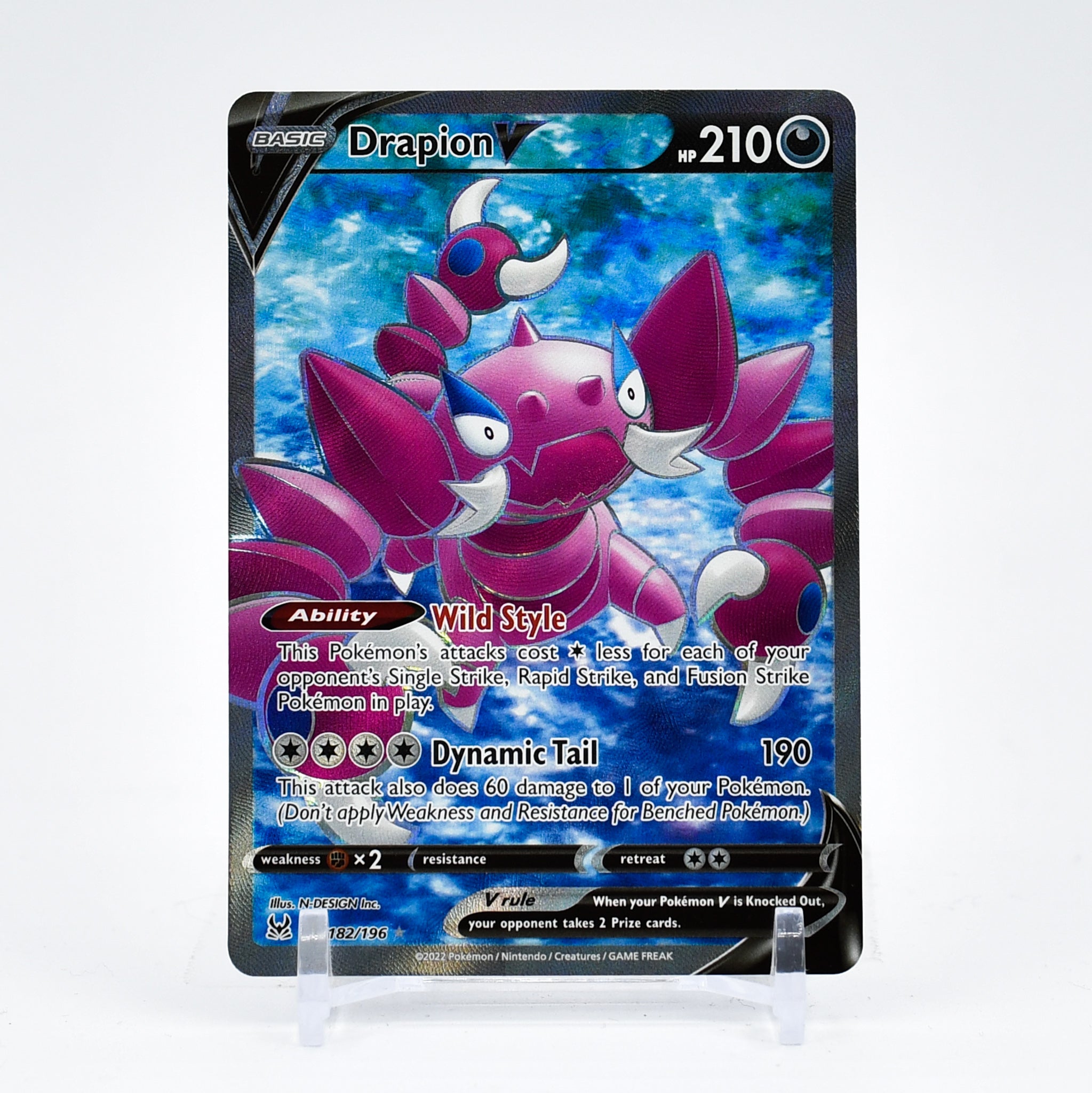 Drapion V - 182/196 Lost Origin FULL ART Pokemon - NM/MINT