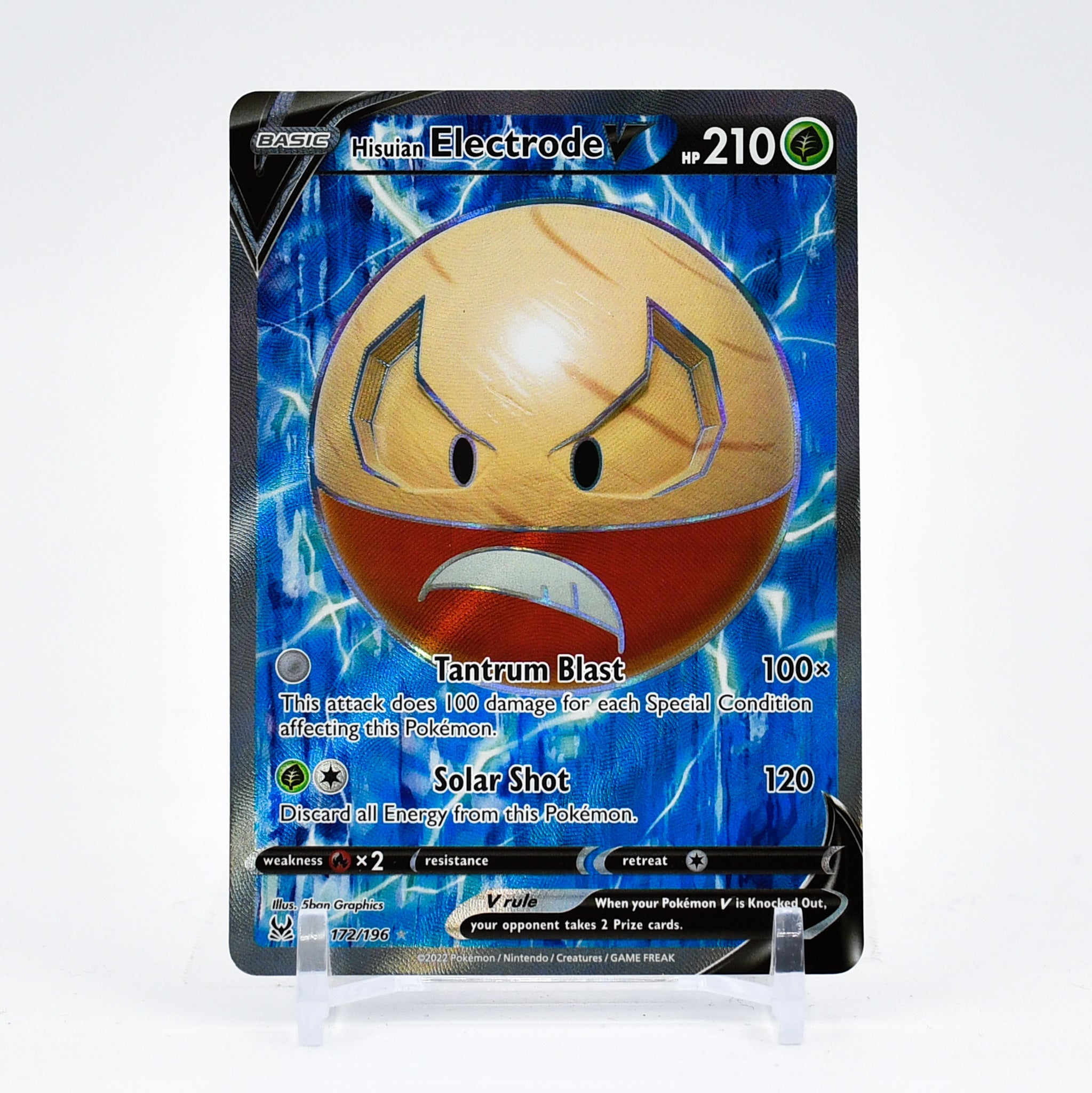 Hisuian Electrode V - 172/196 Lost Origin FULL ART Pokemon - NM/MINT