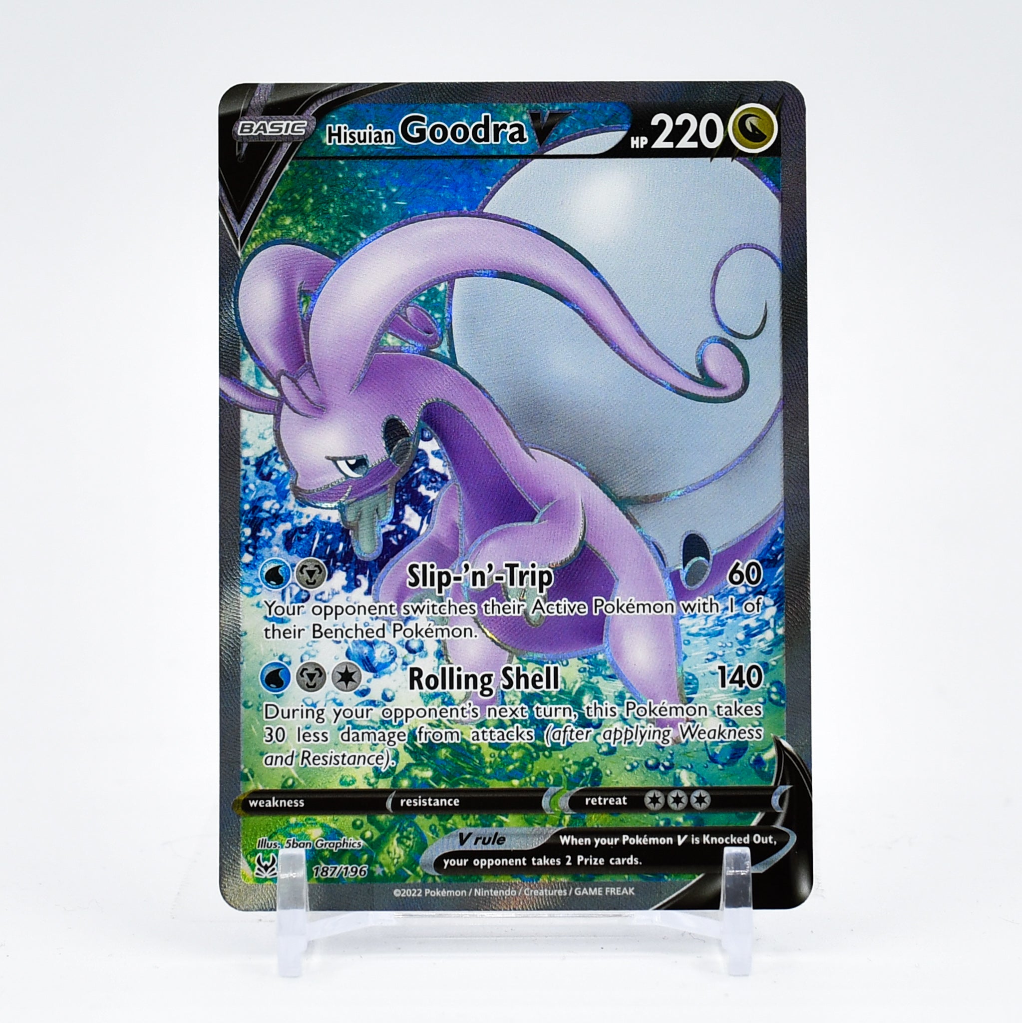 Hisuian Goodra V - 187/196 Lost Origin FULL ART Pokemon - NM/MINT