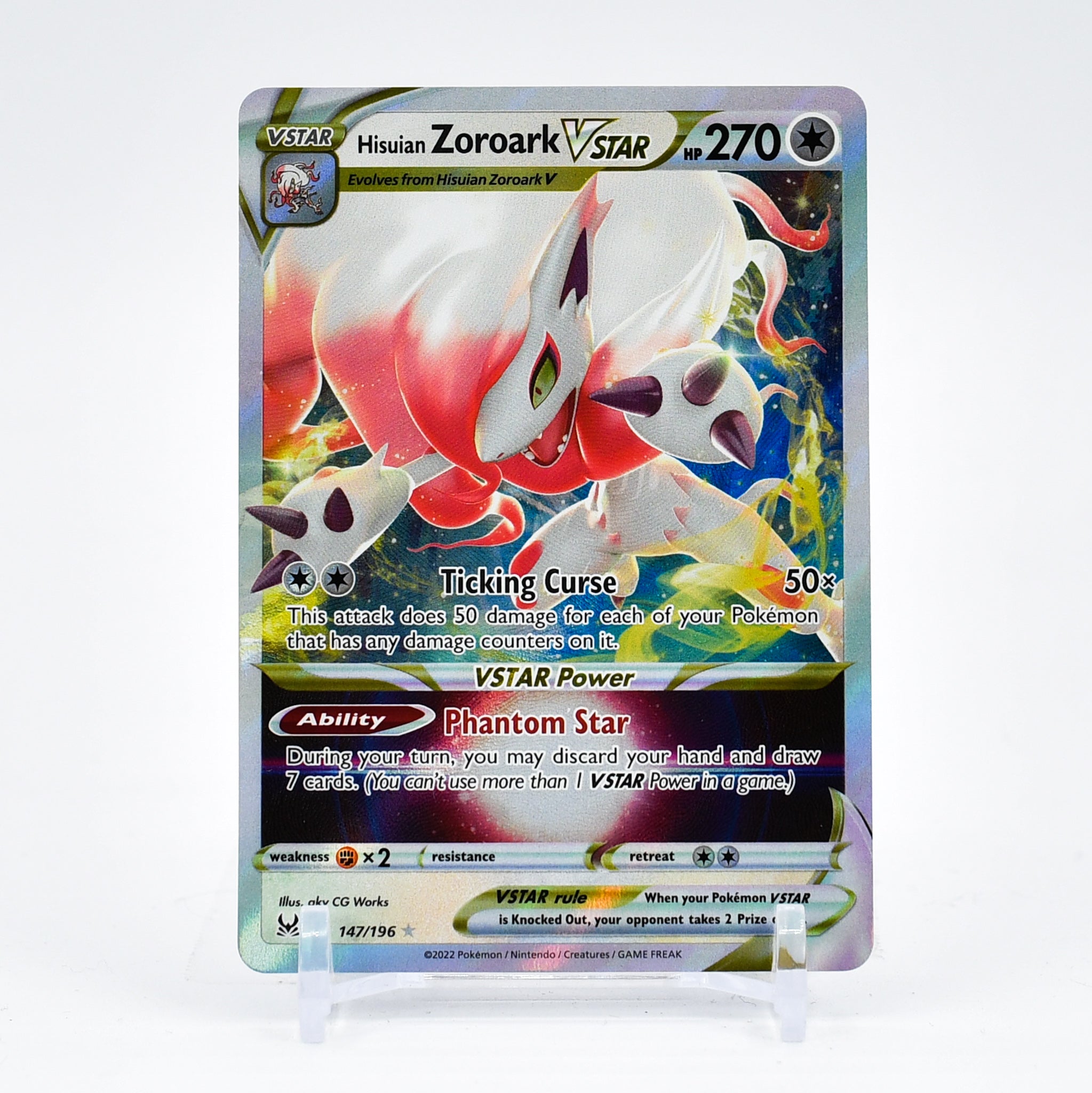 Hisuian Zoroark Vstar - 147/196 Lost Origin Ultra Rare Pokemon - NM/MINT