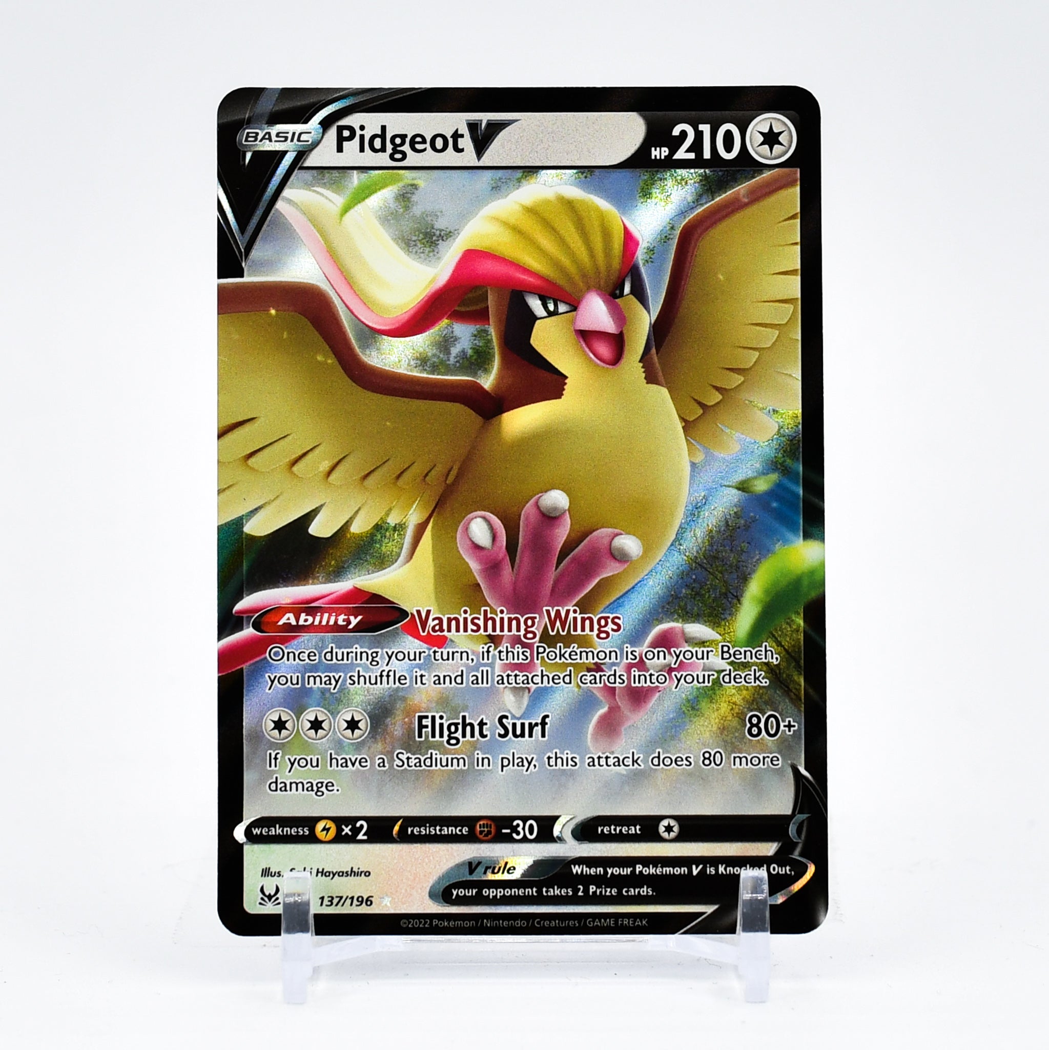 Pidgeot V - 137/196 Lost Origin Ultra Rare Pokemon - NM/MINT
