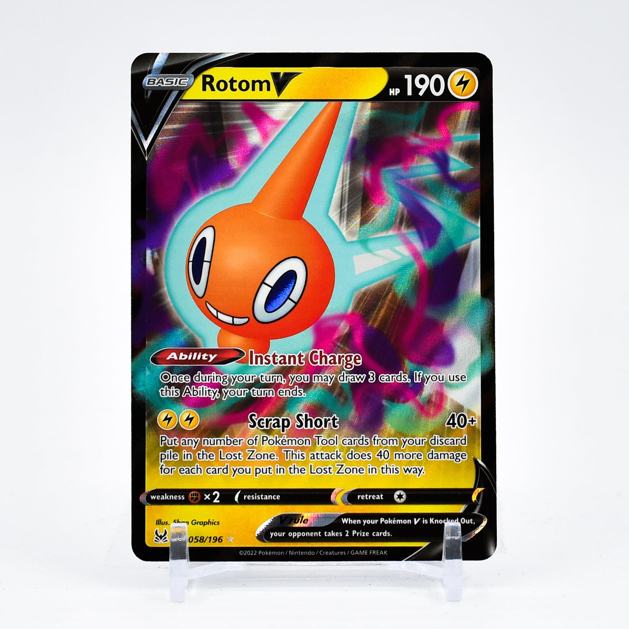 Rotom V - 058/196 Lost Origin Ultra Rare Pokemon - NM/MINT