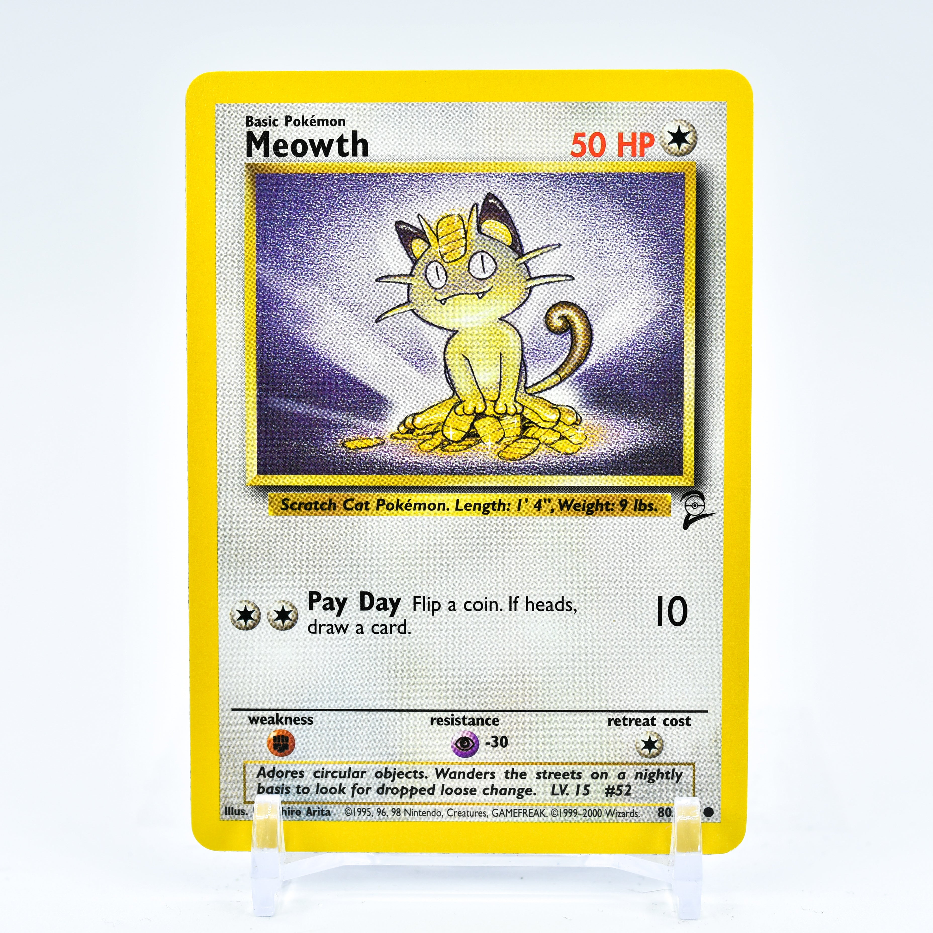 Meowth - 80/130 Base Set 2 Common Pokemon - NM