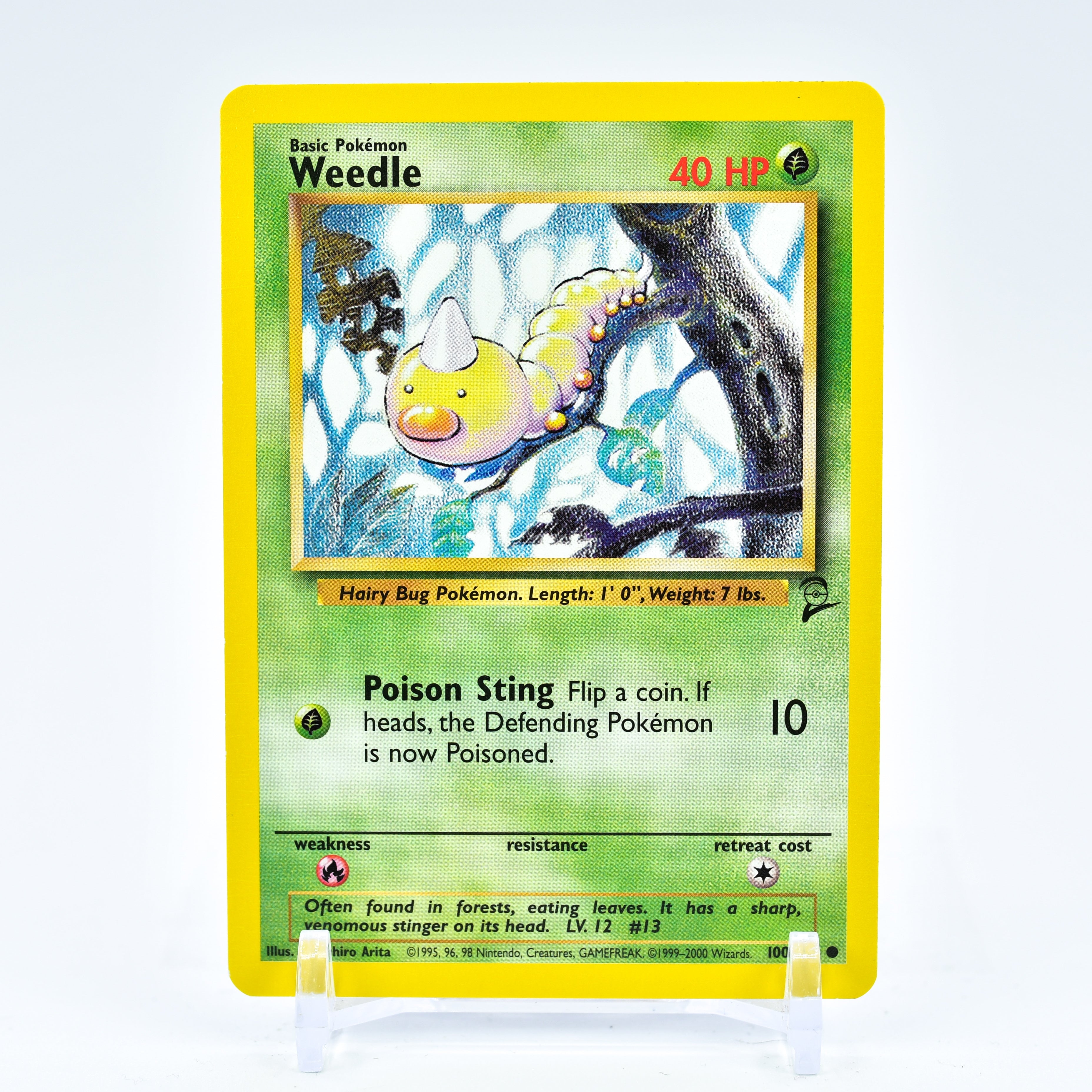 Weedle - 100/130 Base Set 2 Common Pokemon - NM