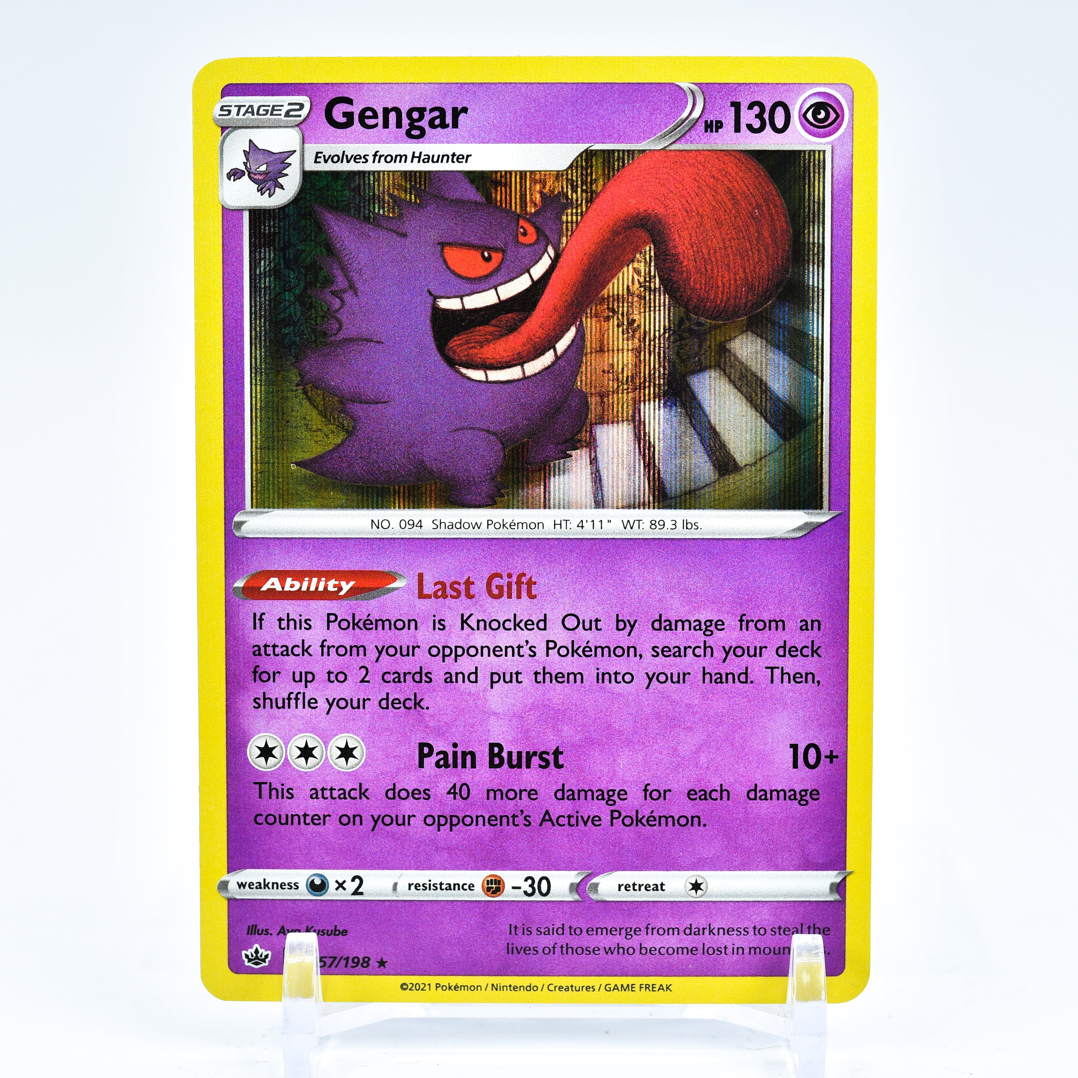 Gengar - 057/198 Chilling Reign Holo Rare Pokemon - NM/MINT
