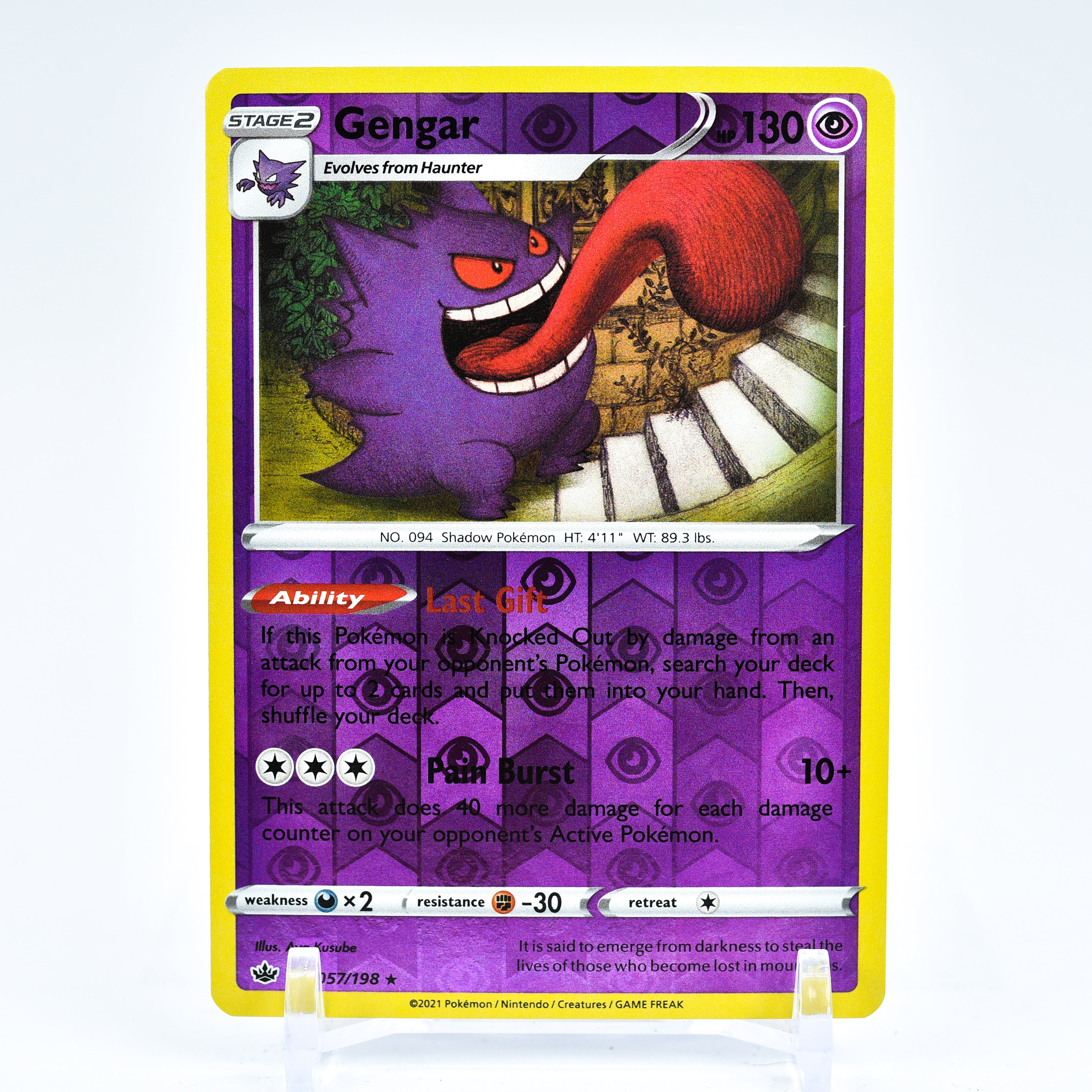 Gengar - 057/198 Chilling Reign Reverse Holo Rare Pokemon - NM/MINT