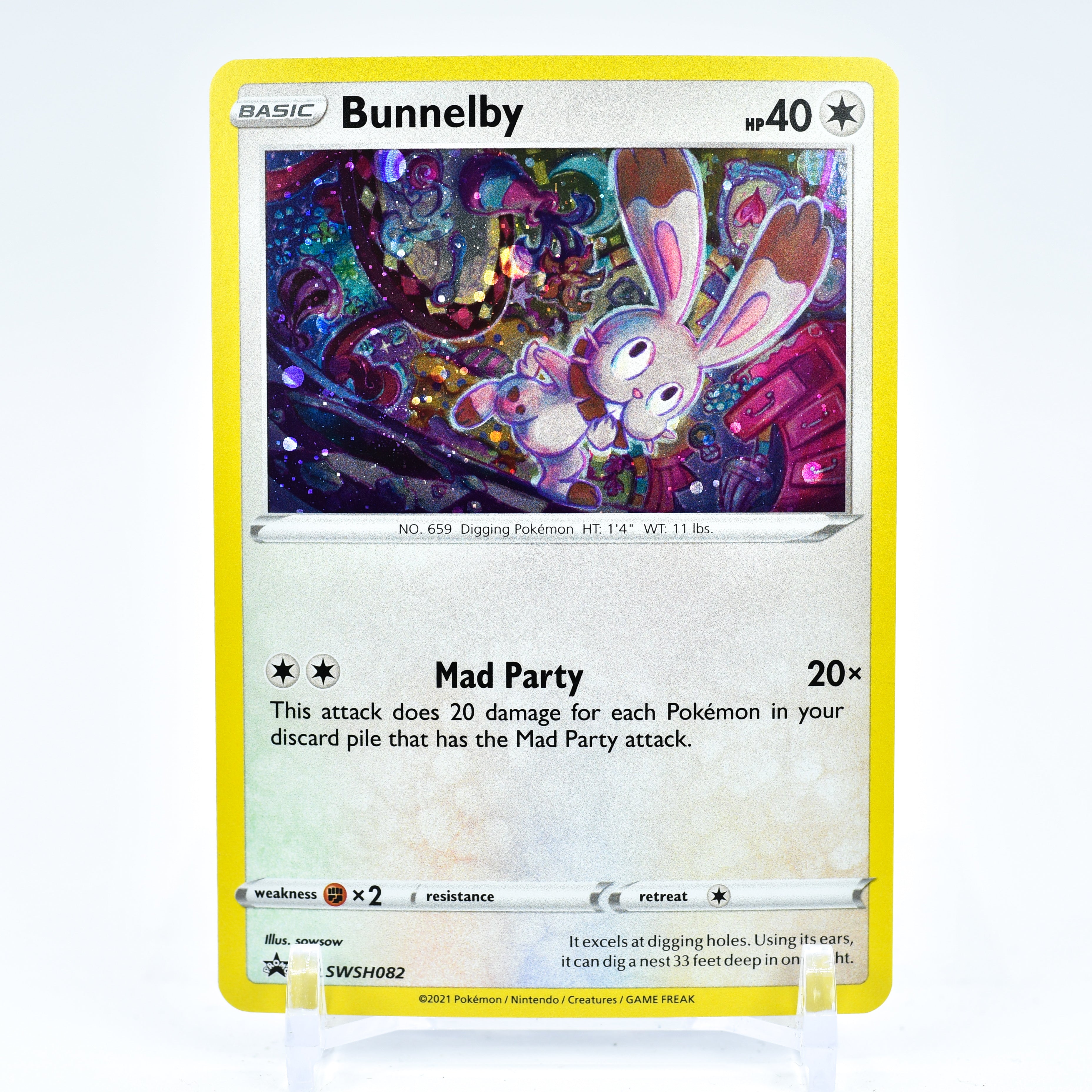 Bunnelby - SWSH082 Black Star Promo Holo Pokemon - NM/MINT