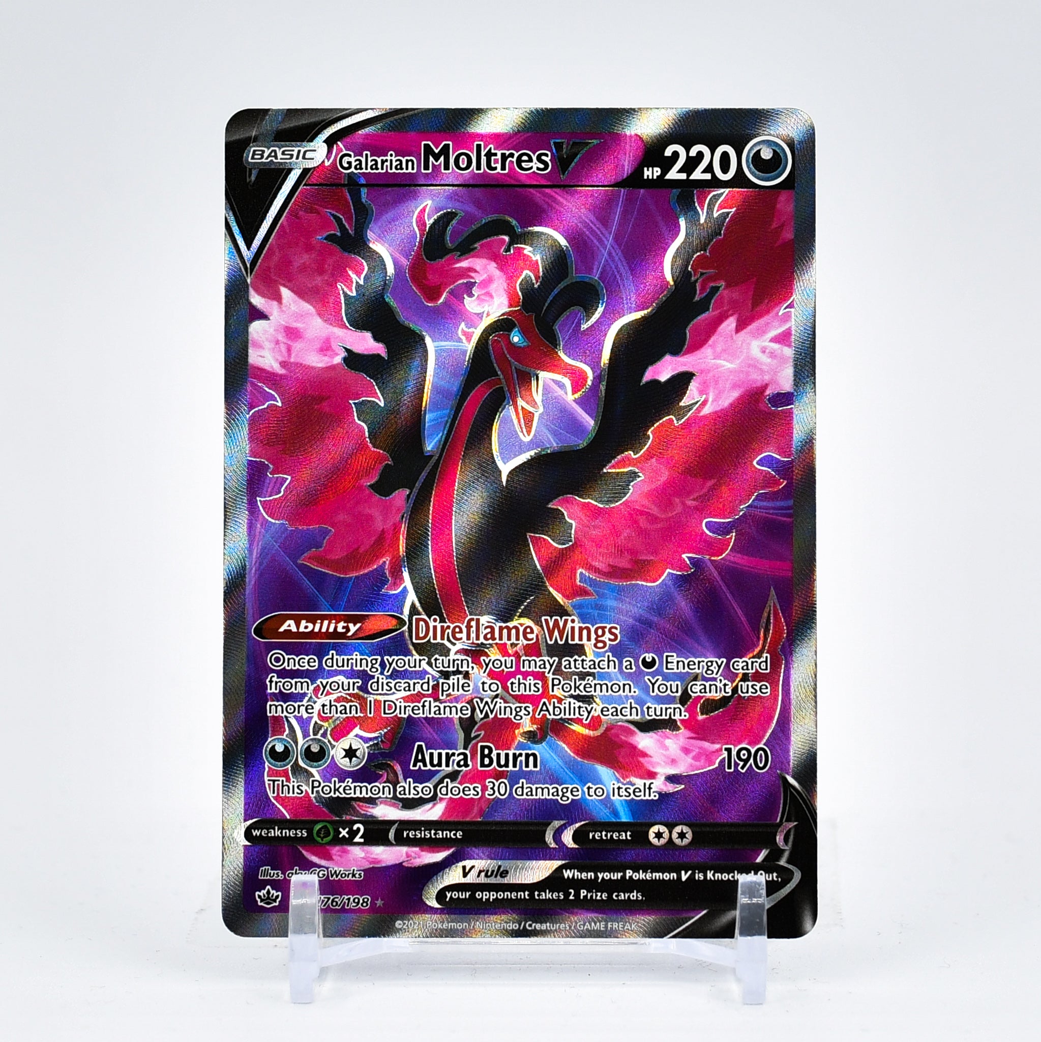Galarian Moltres V - 176/198 Chilling Reign Full Art Pokemon - NM/MINT