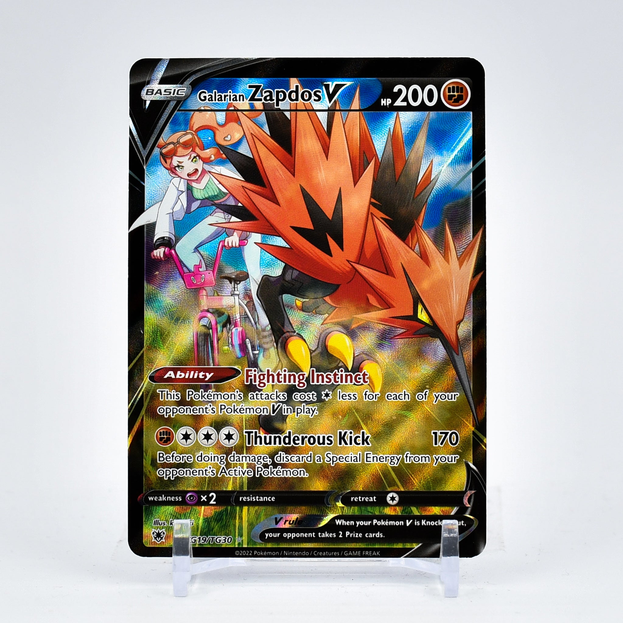 Galarian Zapdos V - TG19/TG30 Astral Radiance Trainer Gallery Pokemon - NM/MINT