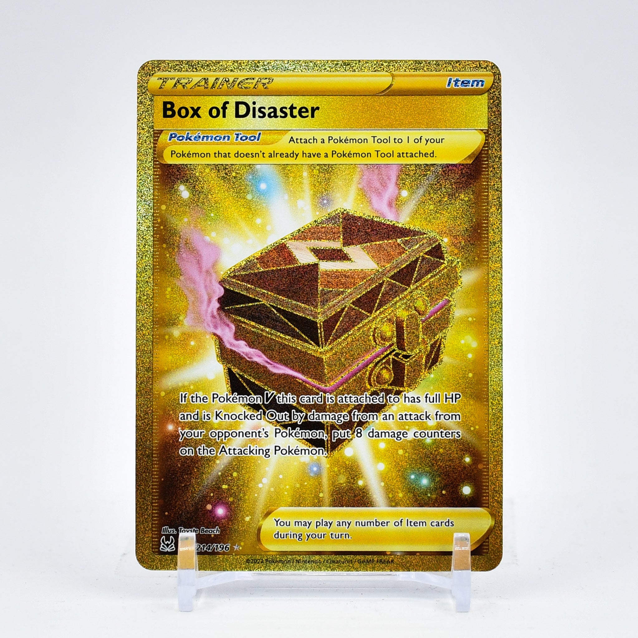 Box Of Disaster - 214/196 Lost Origin SECRET RARE GOLD Trainer - NM/MINT