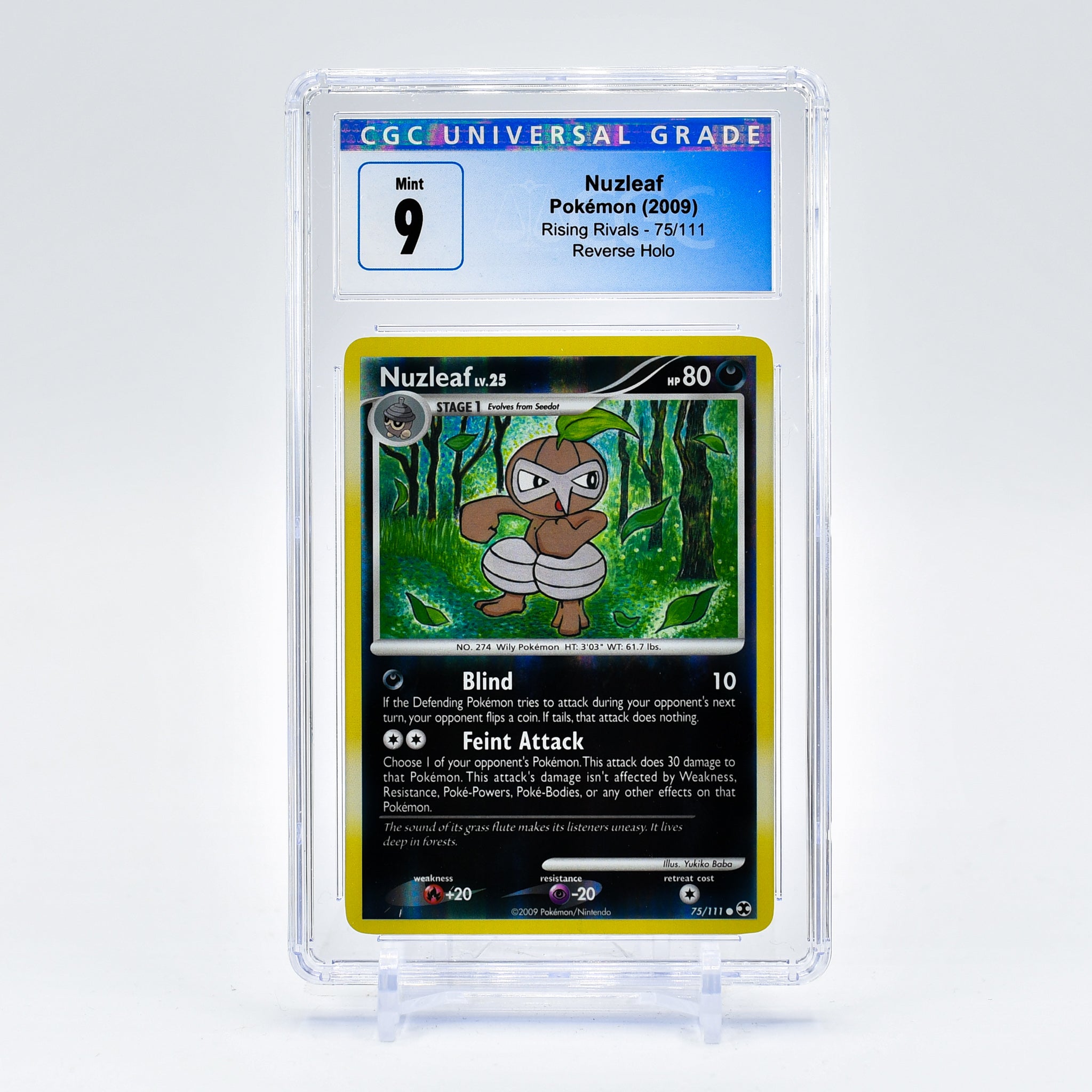Nuzleaf 75/111 CGC 9 Rising Rivals Reverse Holo Pokemon - MINT