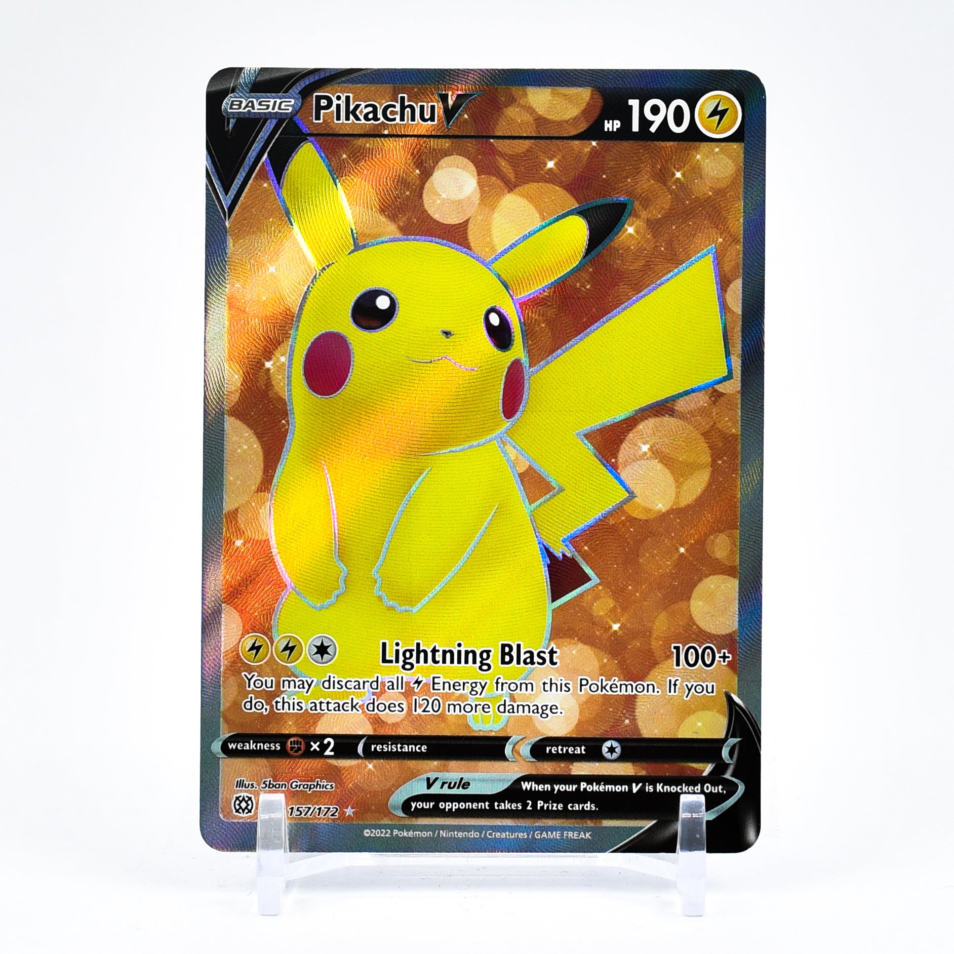 Pikachu V - 157/172 Brilliant Stars FULL ART Pokemon - NM/MINT