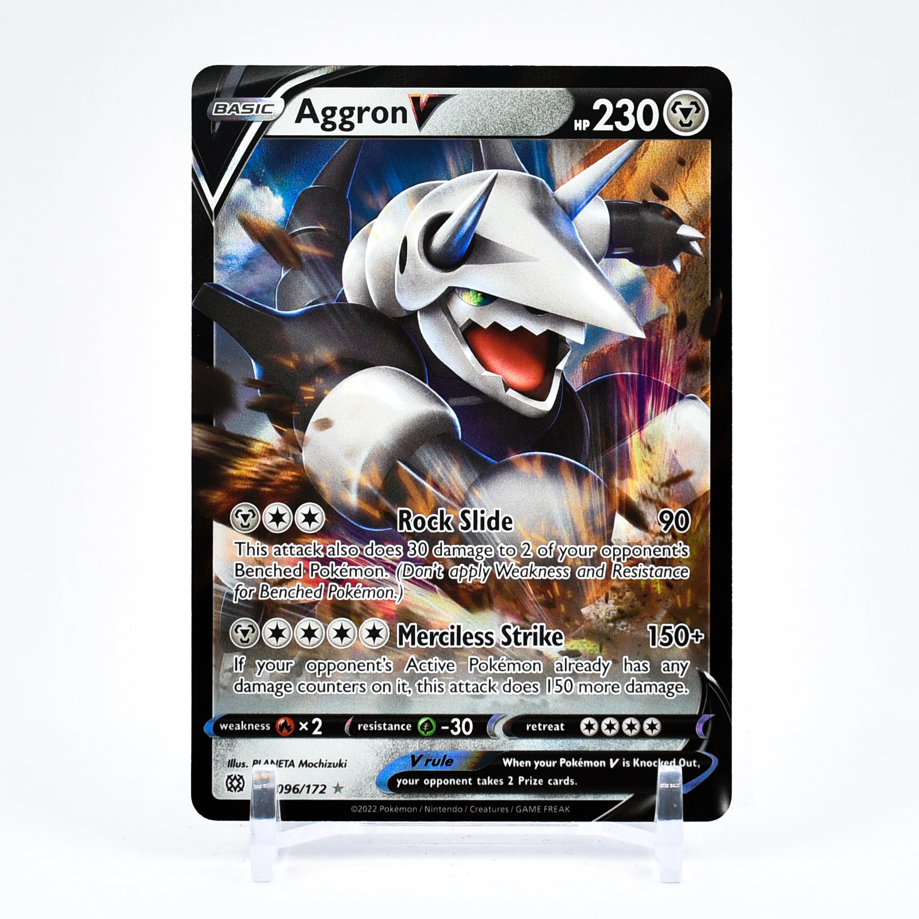 Aggron V - 096/172 Brilliant Stars Ultra Rare Pokemon - NM/MINT