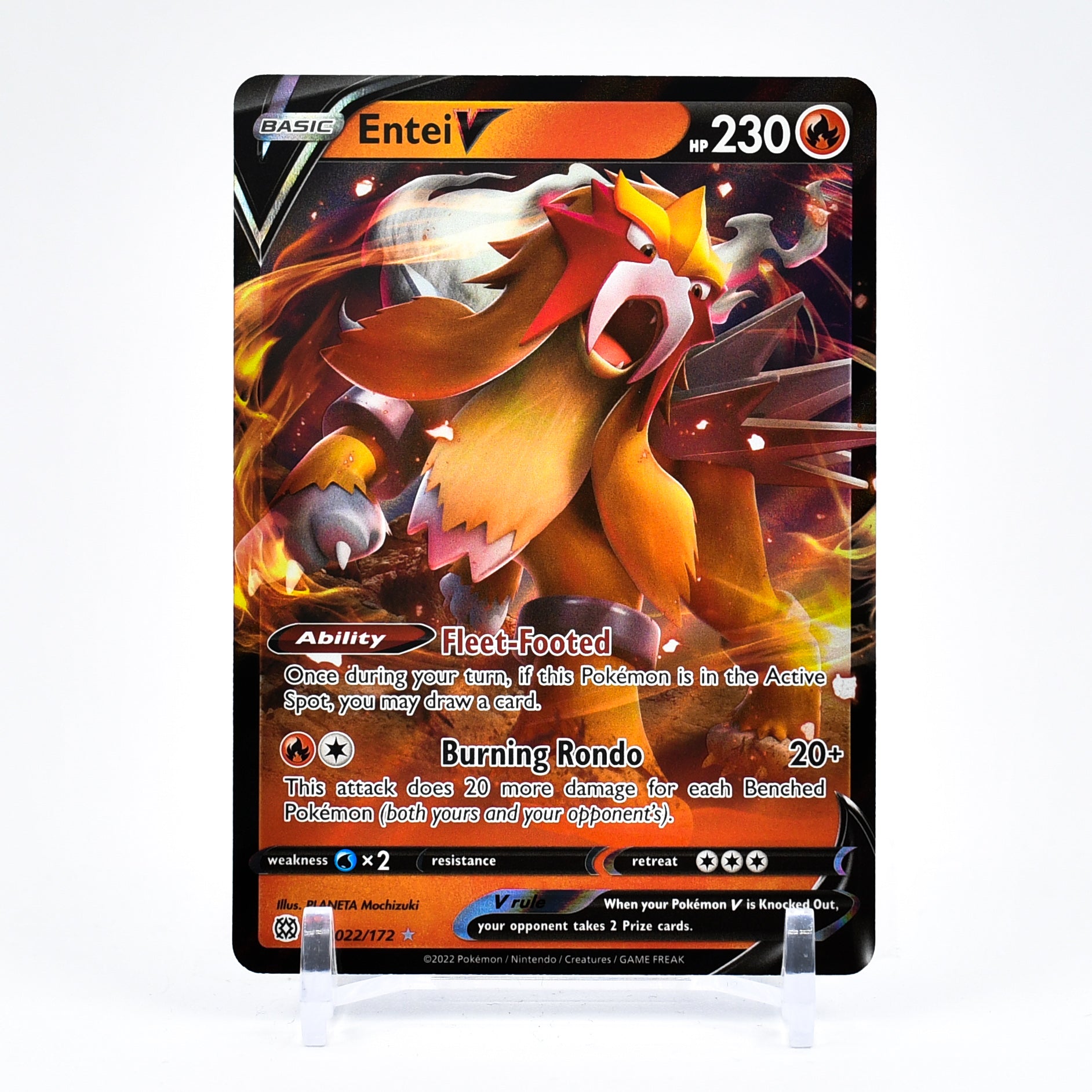 Entei V - 022/172 Brilliant Stars Ultra Rare Pokemon - NM/MINT