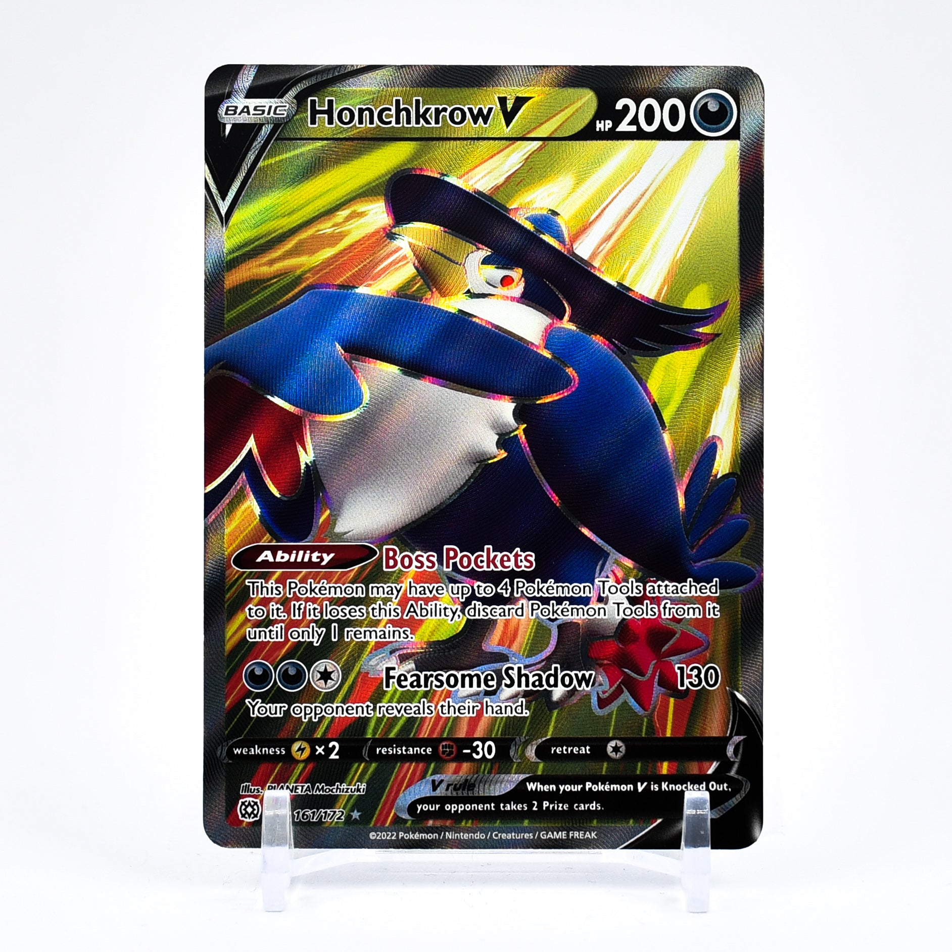 Honchkrow V - 161/172 Brilliant Stars FULL ART Pokemon - NM/MINT