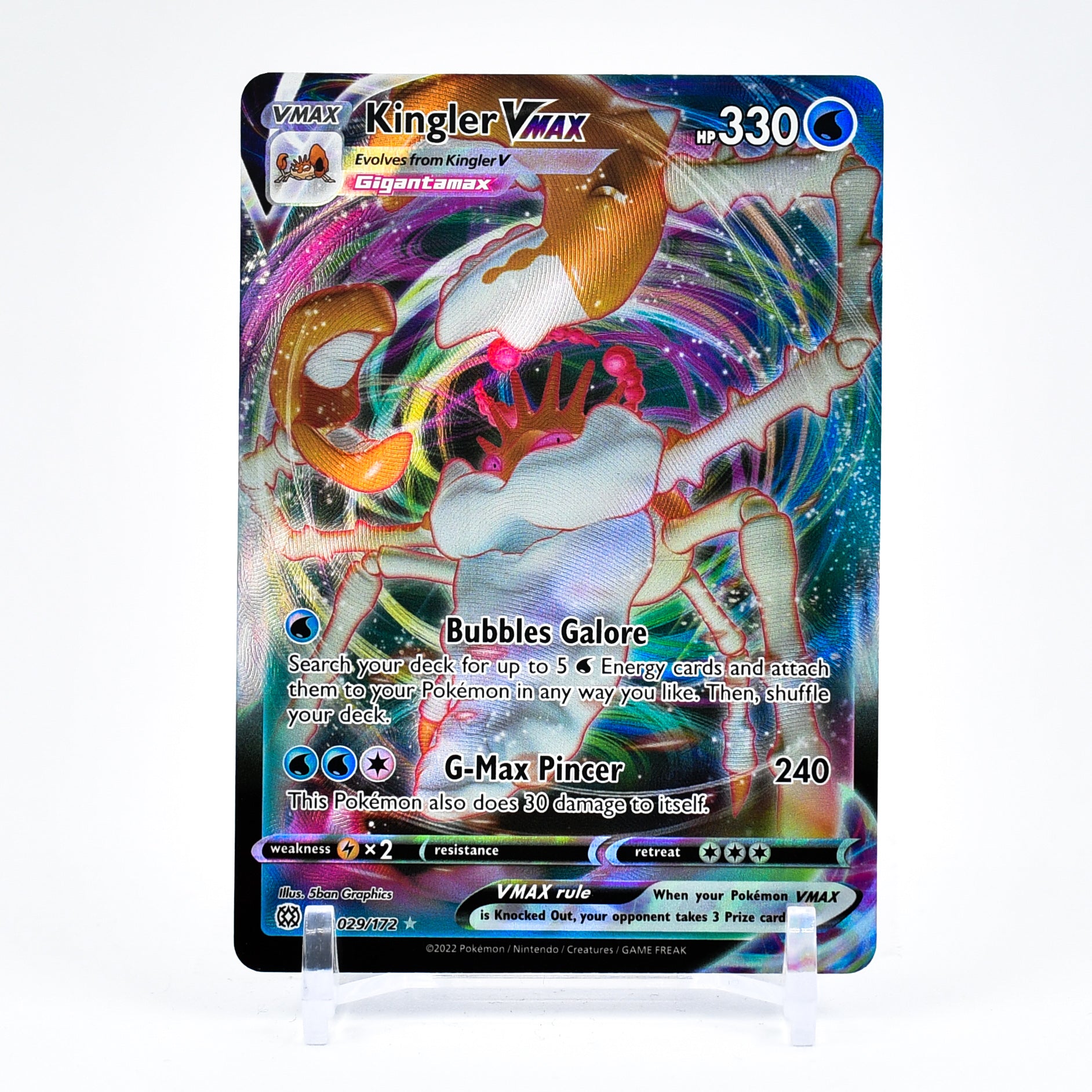 Kingler Vmax - 029/172 Brilliant Stars Ultra Rare Pokemon - NM/MINT