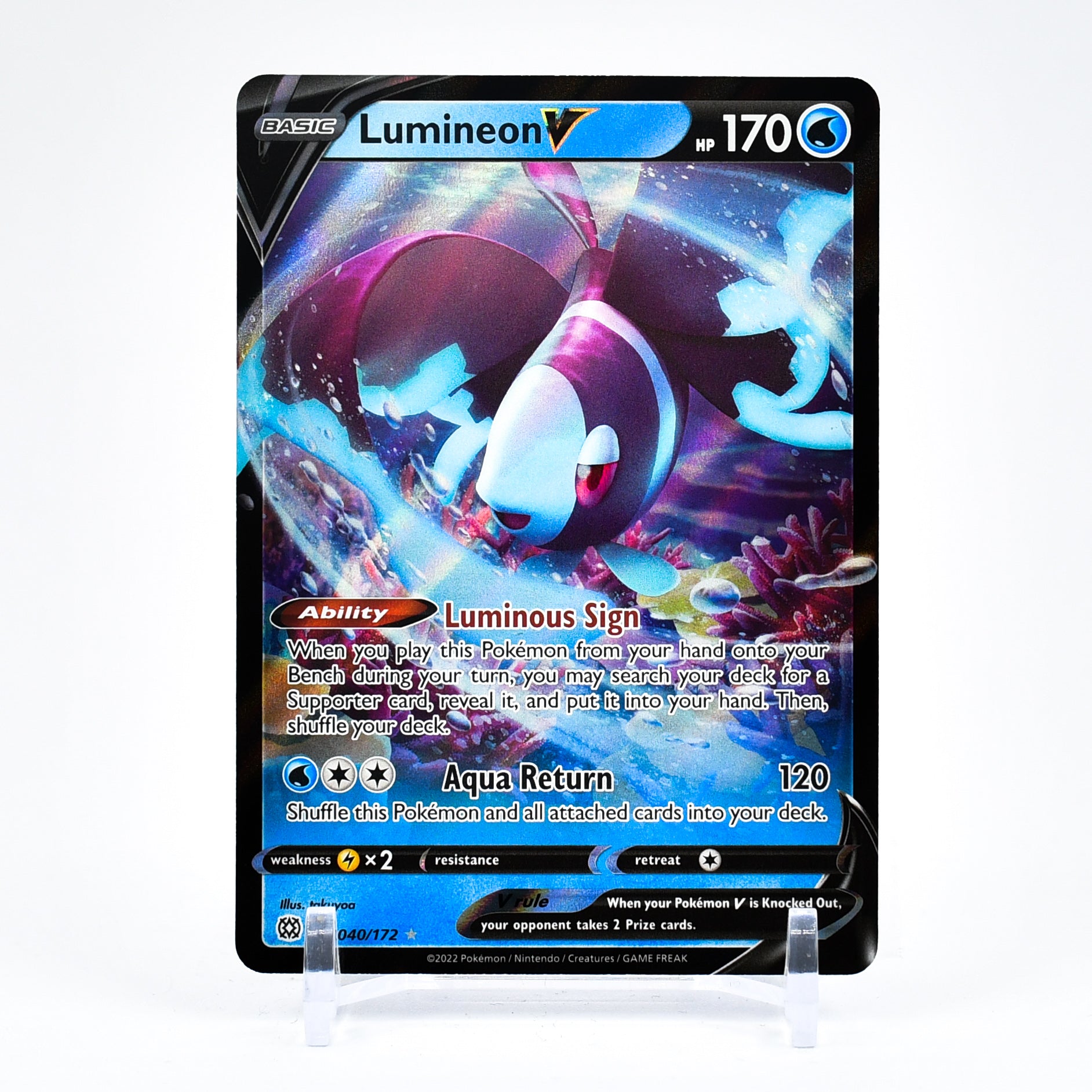 Lumineon V - 040/172 Brilliant Stars Ultra Rare Pokemon - NM/MINT