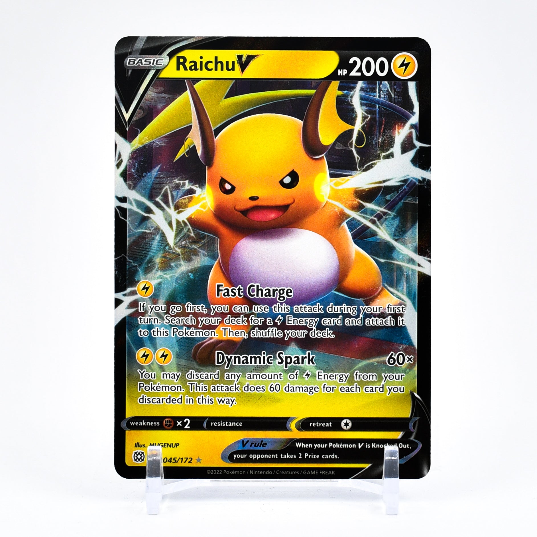 Raichu V - 045/172 Brilliant Stars Ultra Rare Pokemon - NM/MINT