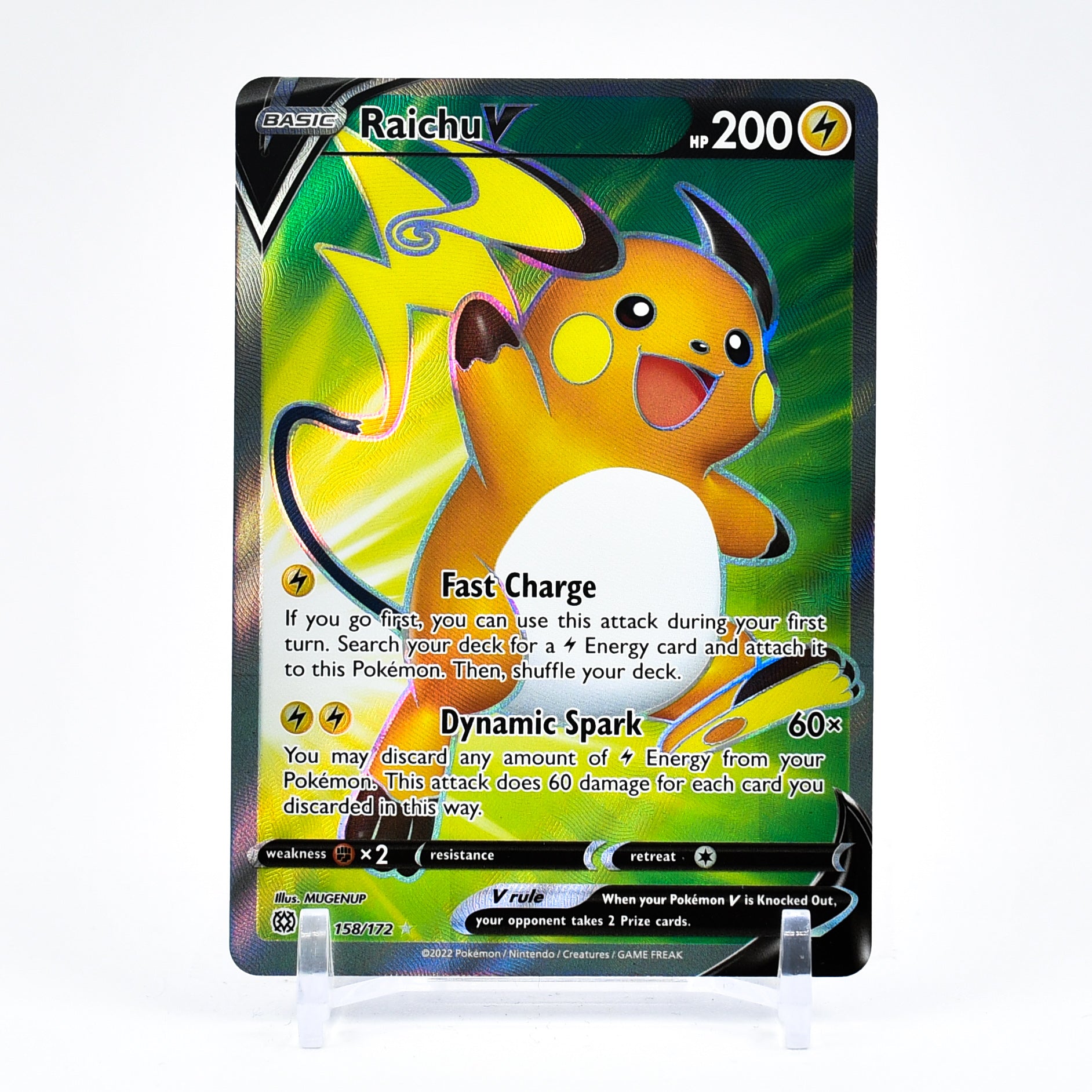 Raichu V - 158/172 Brilliant Stars FULL ART Pokemon - NM/MINT