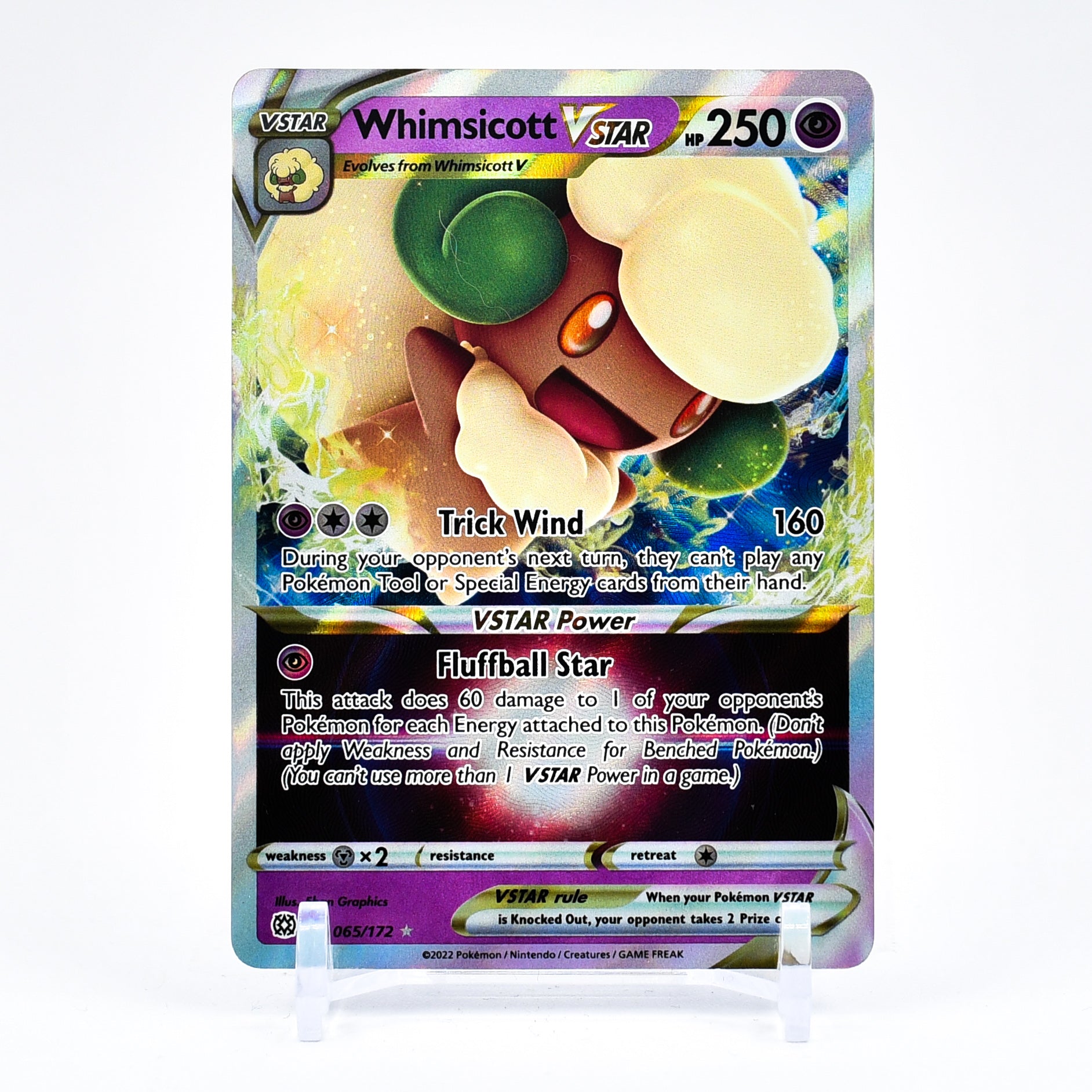 Whimsicott Vstar - 065/172 Brilliant Stars Ultra Rare Pokemon - NM/MINT