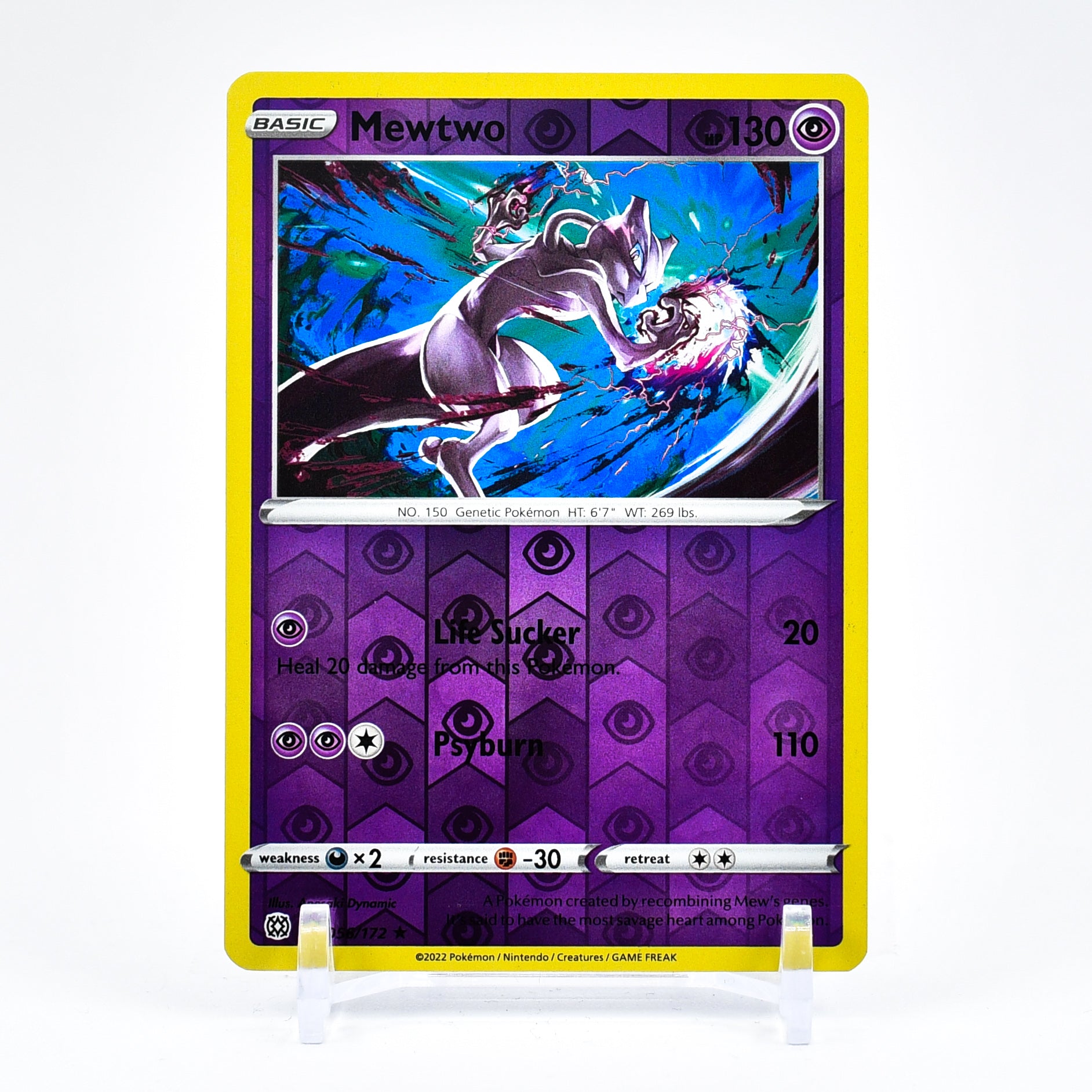 Mewtwo - 056/172 Brilliant Stars Reverse Holo Rare Pokemon - NM/MINT