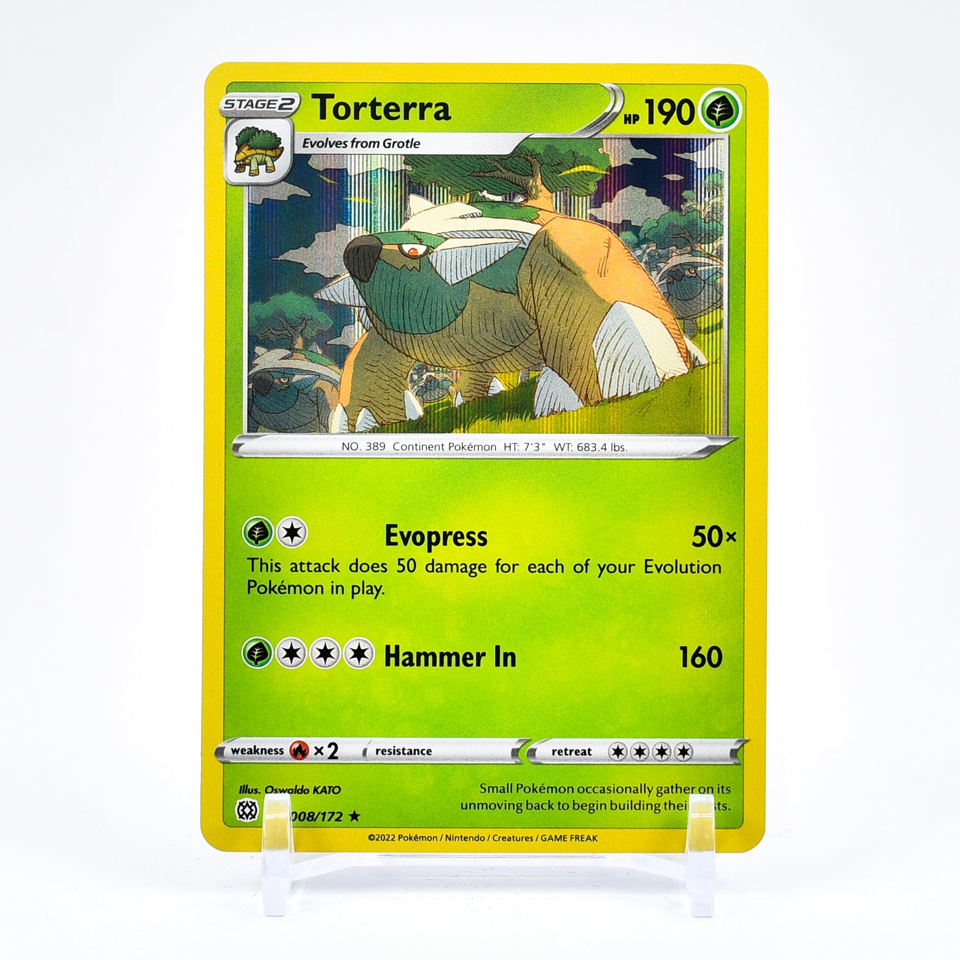 Torterra - 008/172 Brilliant Stars Holo Rare Pokemon - NM/MINT