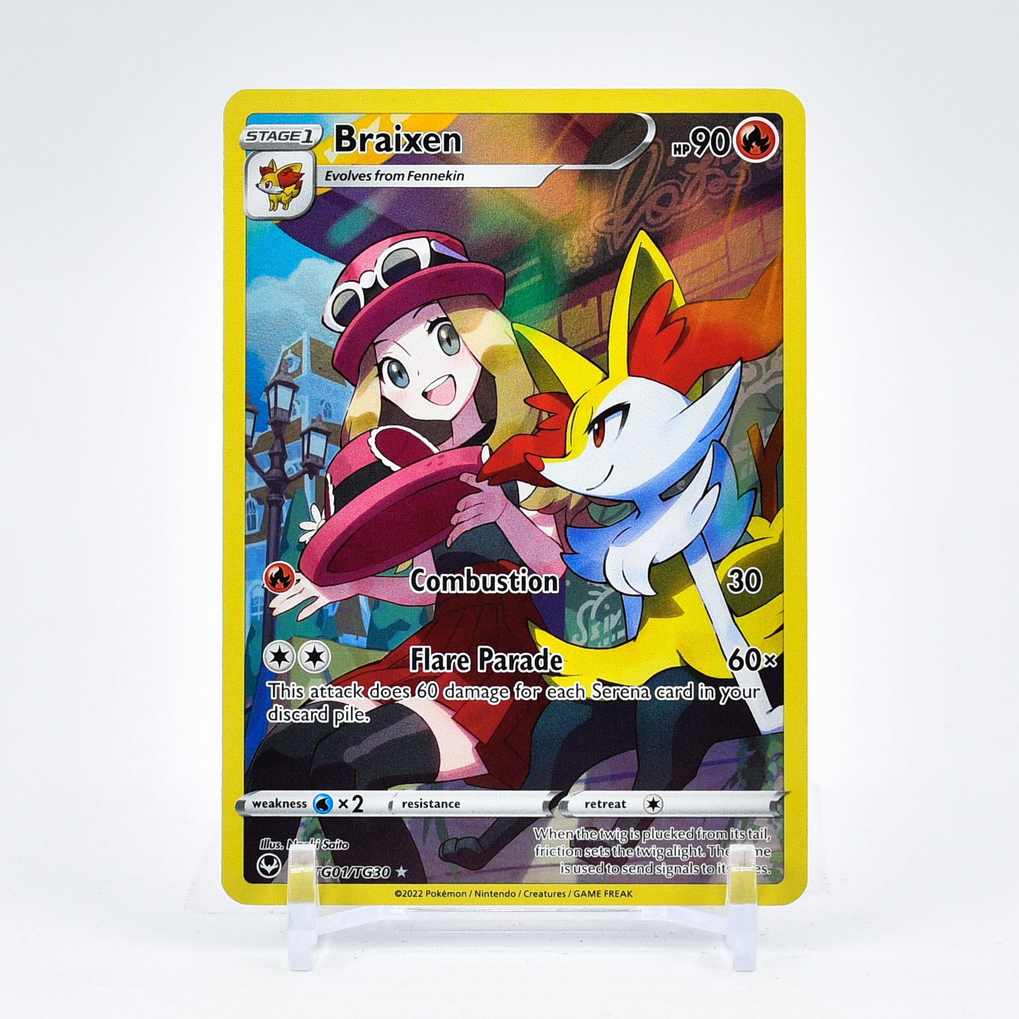 Braixen - TG01/TG30 Silver Tempest CHARACTER RARE Pokemon - NM/MINT