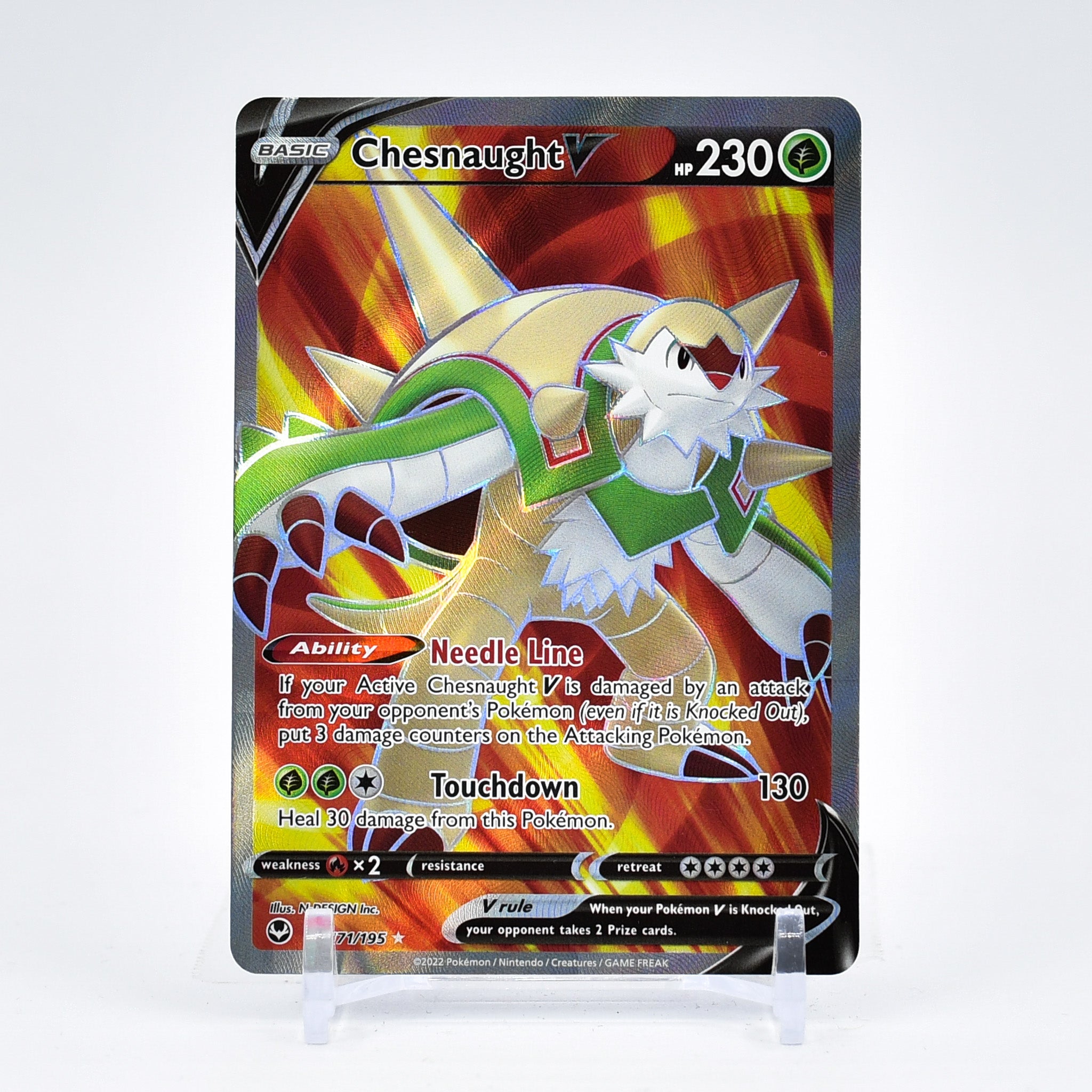 Chesnaught V - 171/195 Silver Tempest FULL ART Pokemon - NM/MINT