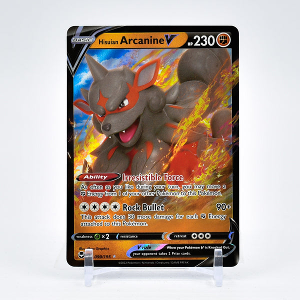 pokemon tcg silver tempest 090 195 hisuian arcanine v card 090/195- - Ultra Rare Silver Tempest Singles Hisuian Arcanine V #179 Pokemon